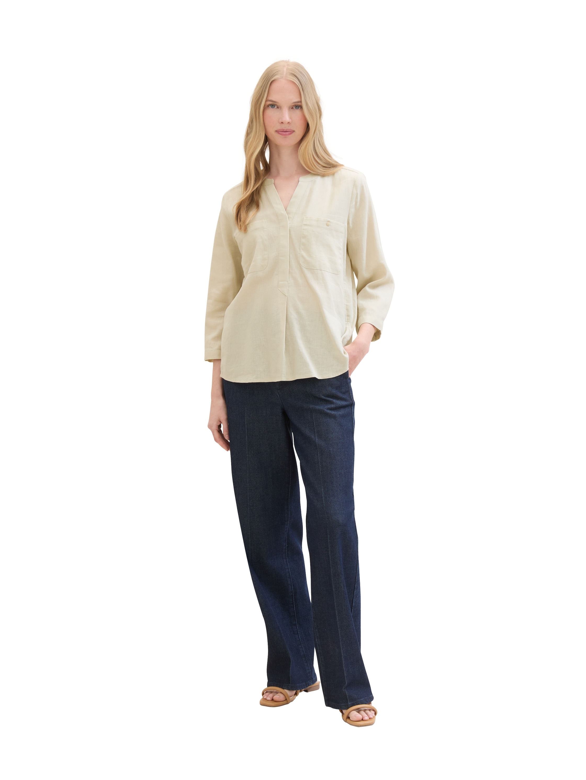 TOM TAILOR Schlupfbluse, mit Leinen