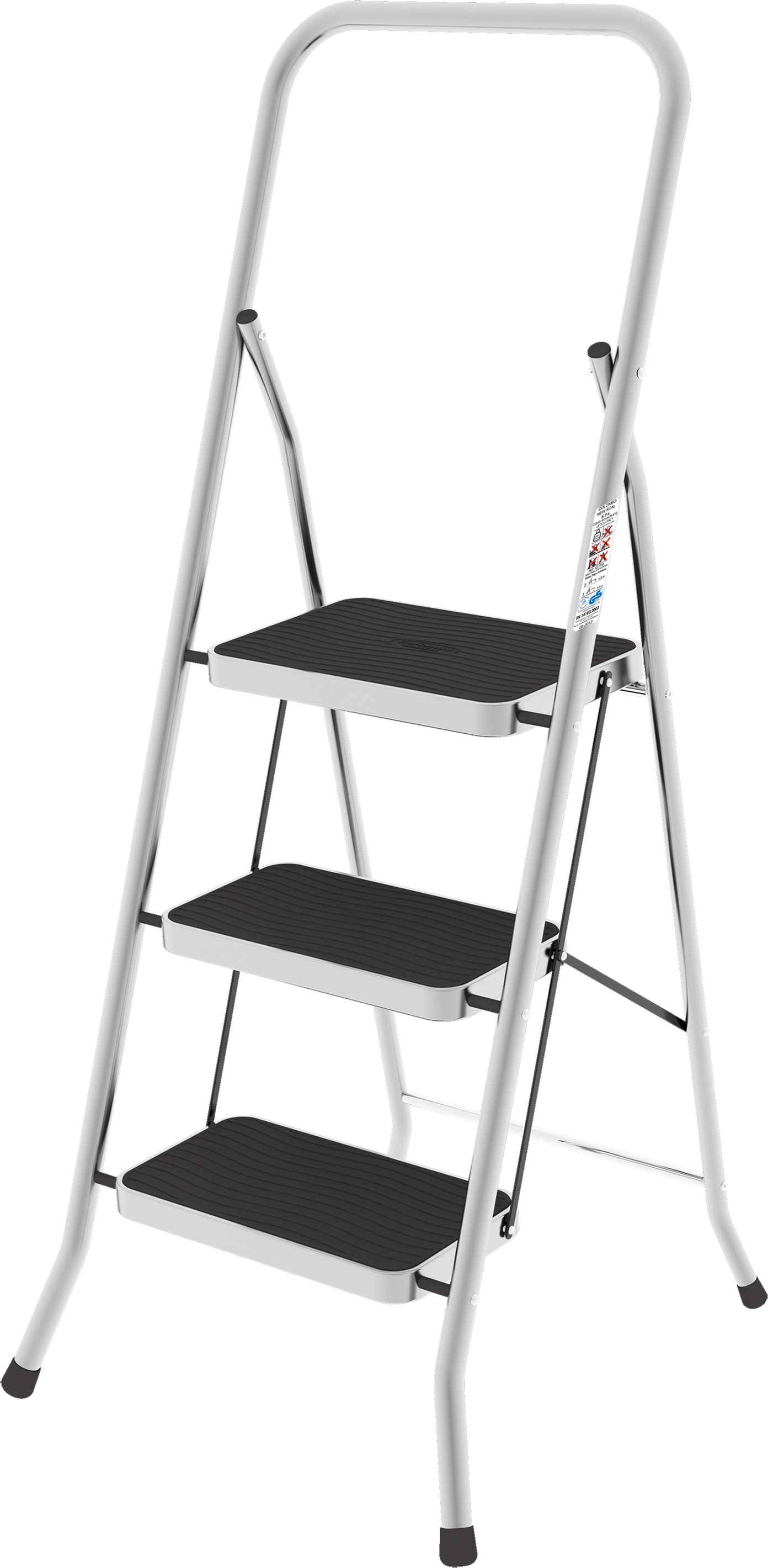 Bischof Colombo Klapptritt »NEW SECURITY 3« 1 Stk. tlg. Sicherheitsleiter SGS zertifiziert in silberfarben, Größe B/H/L: 61 cm x 135 cm x 6 cm
