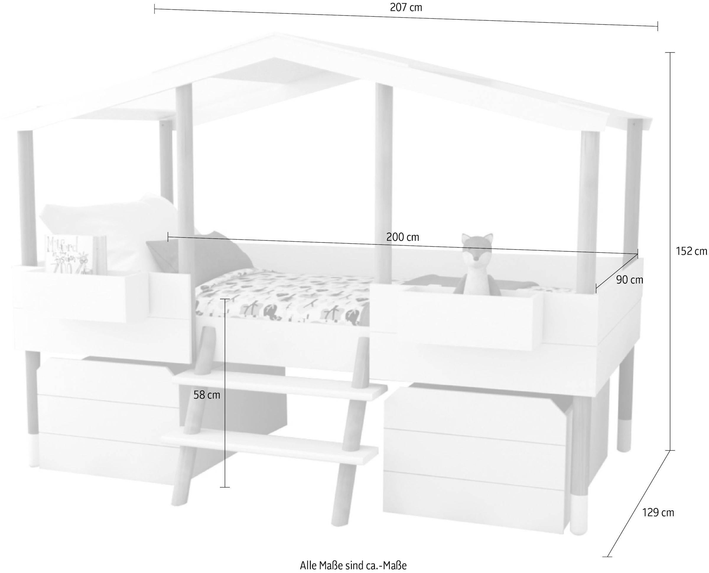 Home affaire Hochbett, in Form eines Hauses