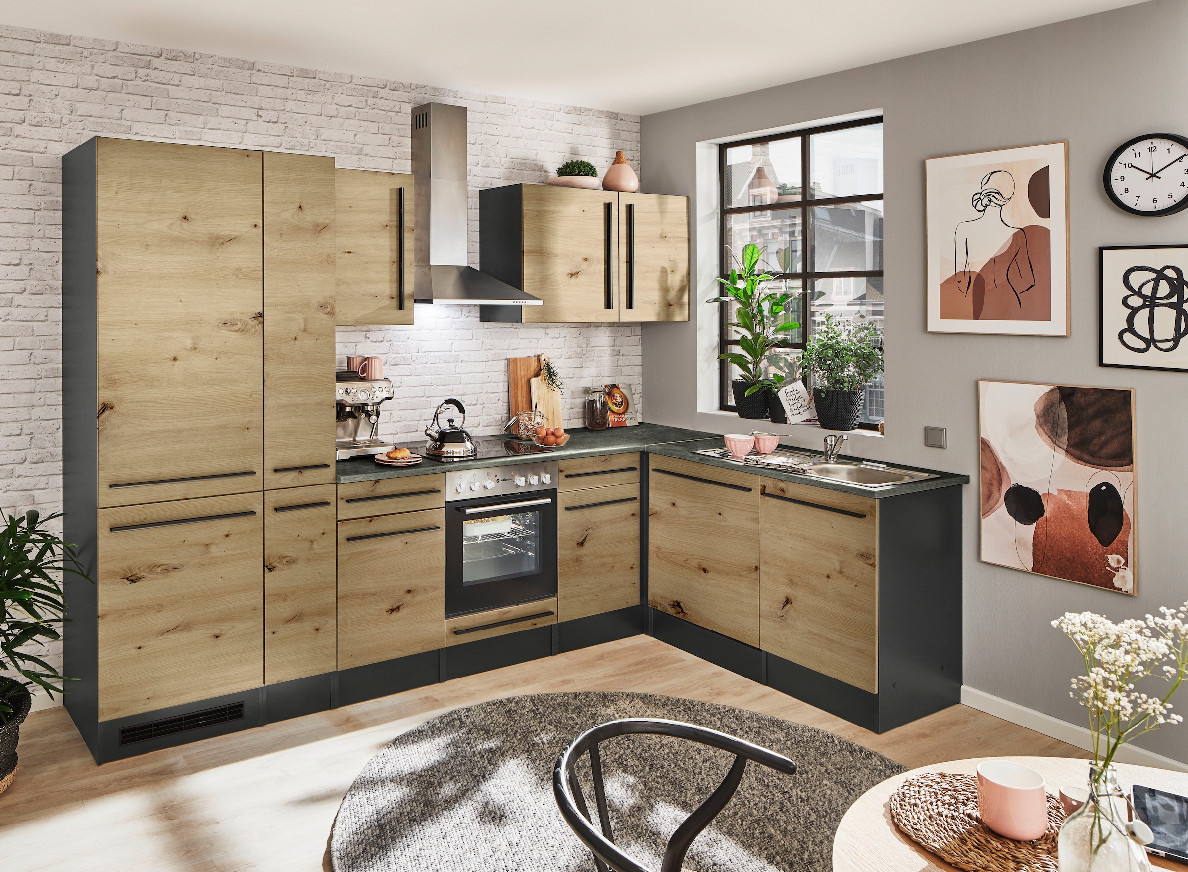 BASIC by Balculina Winkelküche »Jazz« Stellbreite 310x175 cm, wahlweise mit E-Geräten