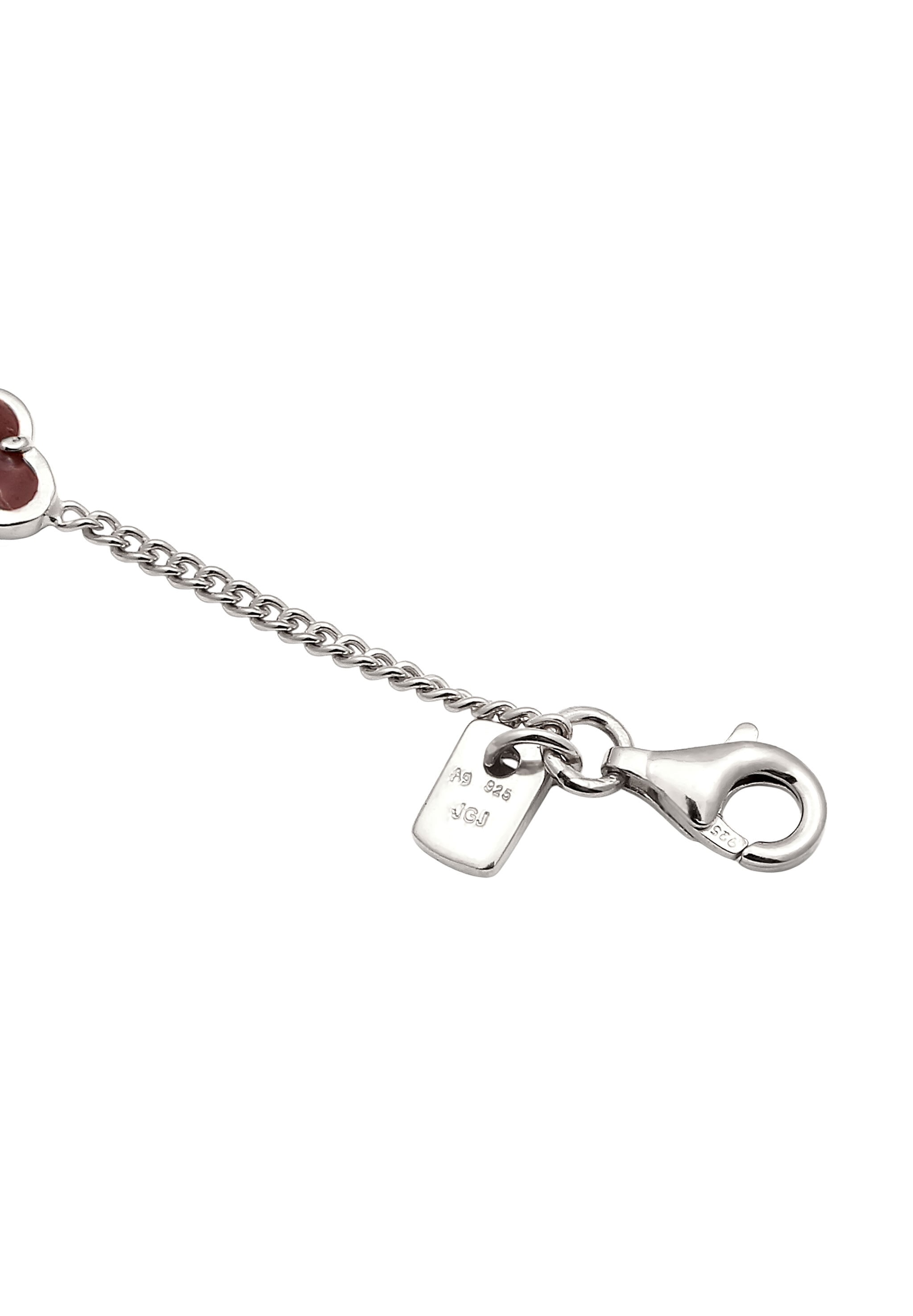 Kuzzoi Armkette »Armband Kleeblatt Emaille 925 Sterling Silber vergoldet«