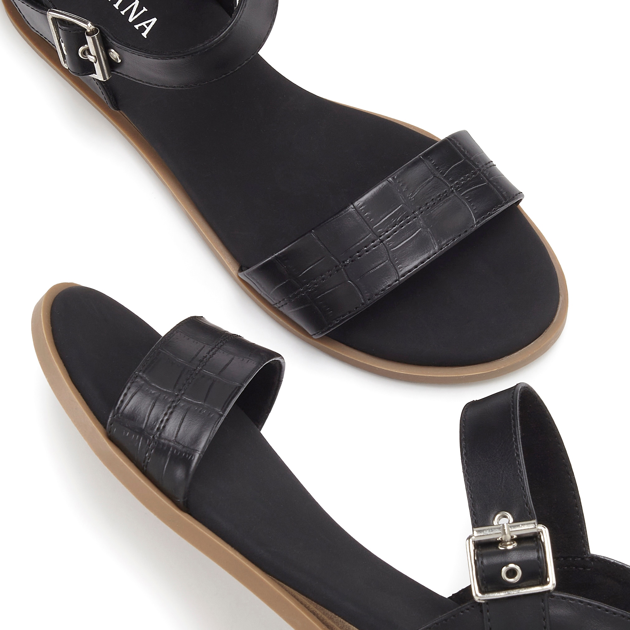 LASCANA Sandale »offener Schuh, Sandalette, Keilsandalette«  mit Kroko-Prägung und kleinem Keilabsatz