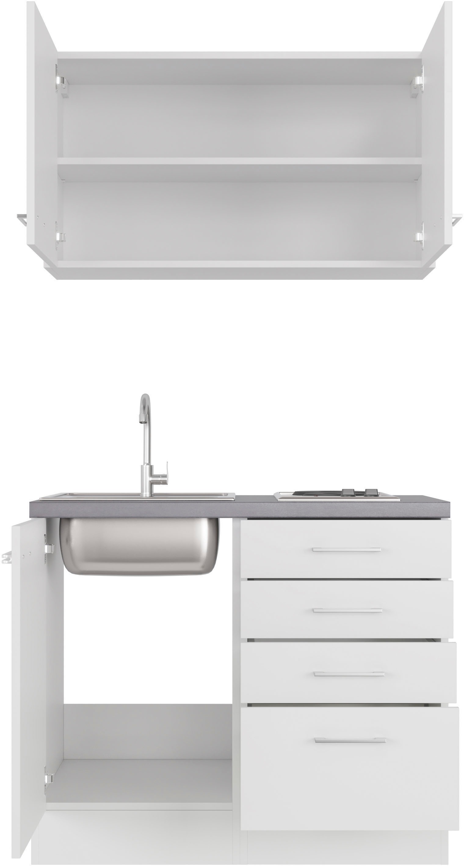 Flex-Well Küchenzeile »Kopenhagen«, Breite 100 cm, mit Kochfeld und Spüle, in weiteren Farben erhältlich