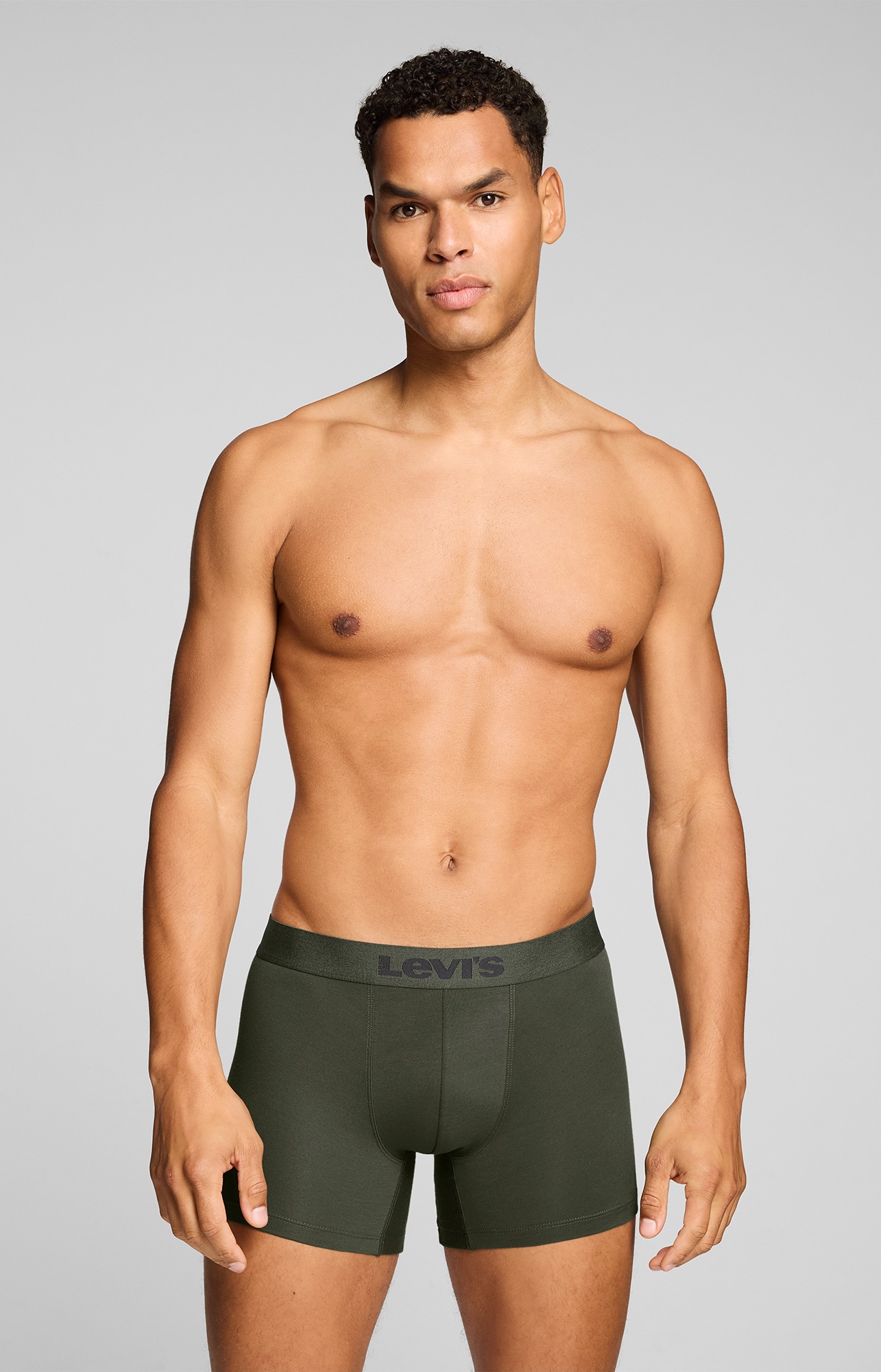 Levi's® Boxershorts »LEVIS MEN MEL WB BOXER BRIEF« 3er Pack,  ohne Eingriff, tonaler Logobund, elastisch, Cotton-Mix