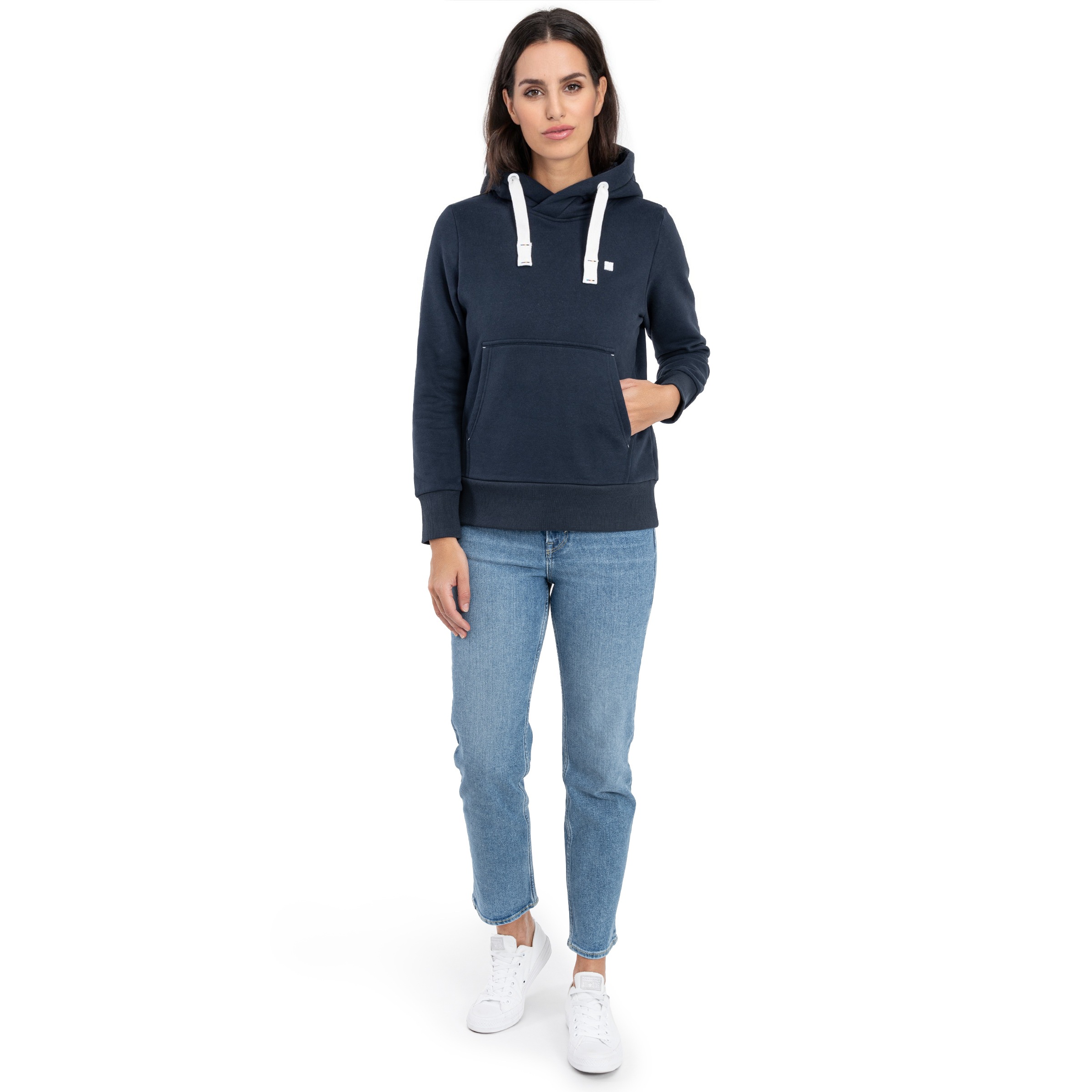 DEPROC Active Kapuzensweatshirt »HildaCMYK II WOMEN«, weiche Fleecejacke mit Kängurutasche