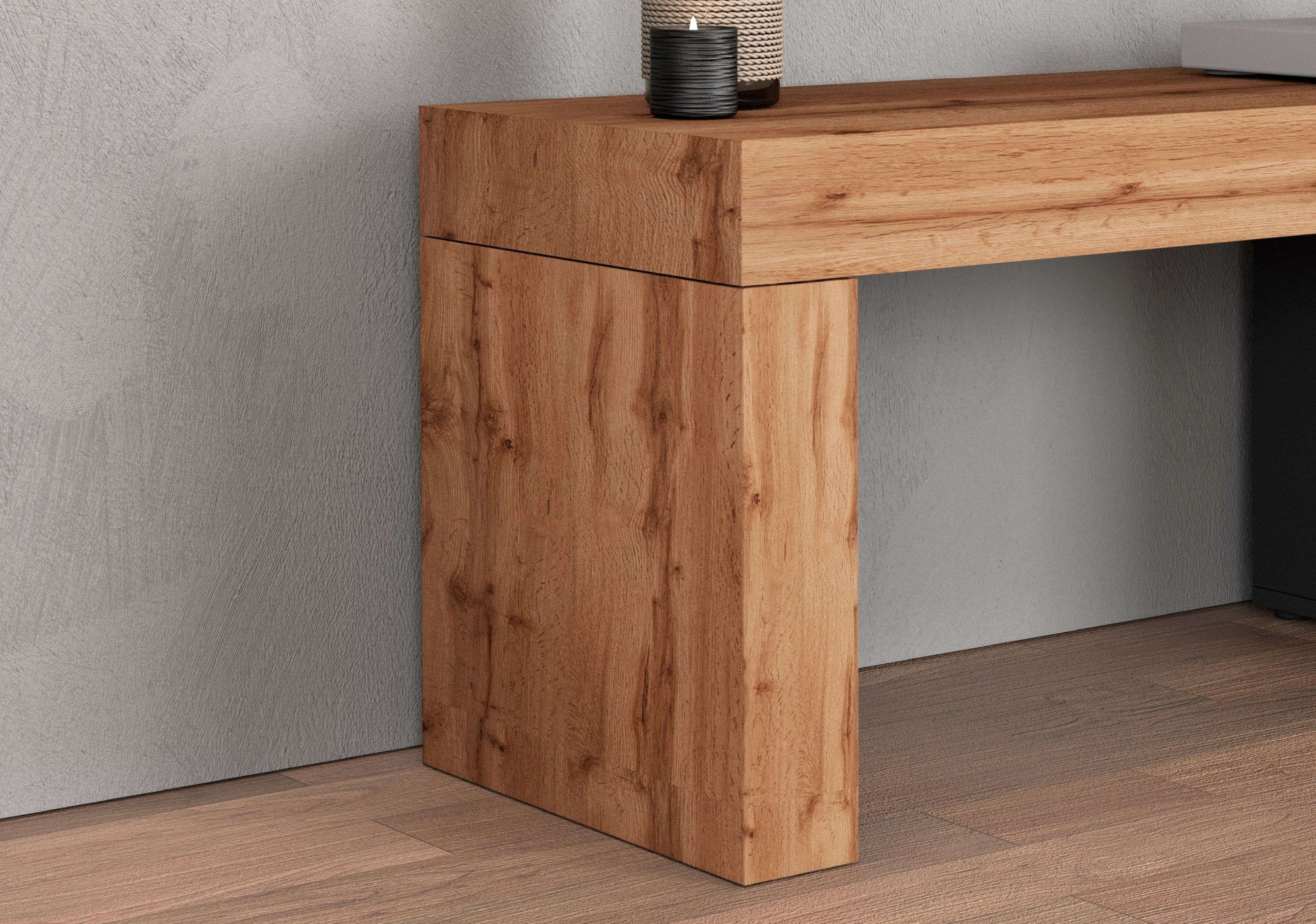 INOSIGN Lowboard »Chronos TV-Board, TV-Schrank«, (1 St., Breite verstellbar von 190 bis 350 cm), Breite 270 cm TV-Board,Lowboard,1 Klappe und ein L-Förmiger Aufsatz
