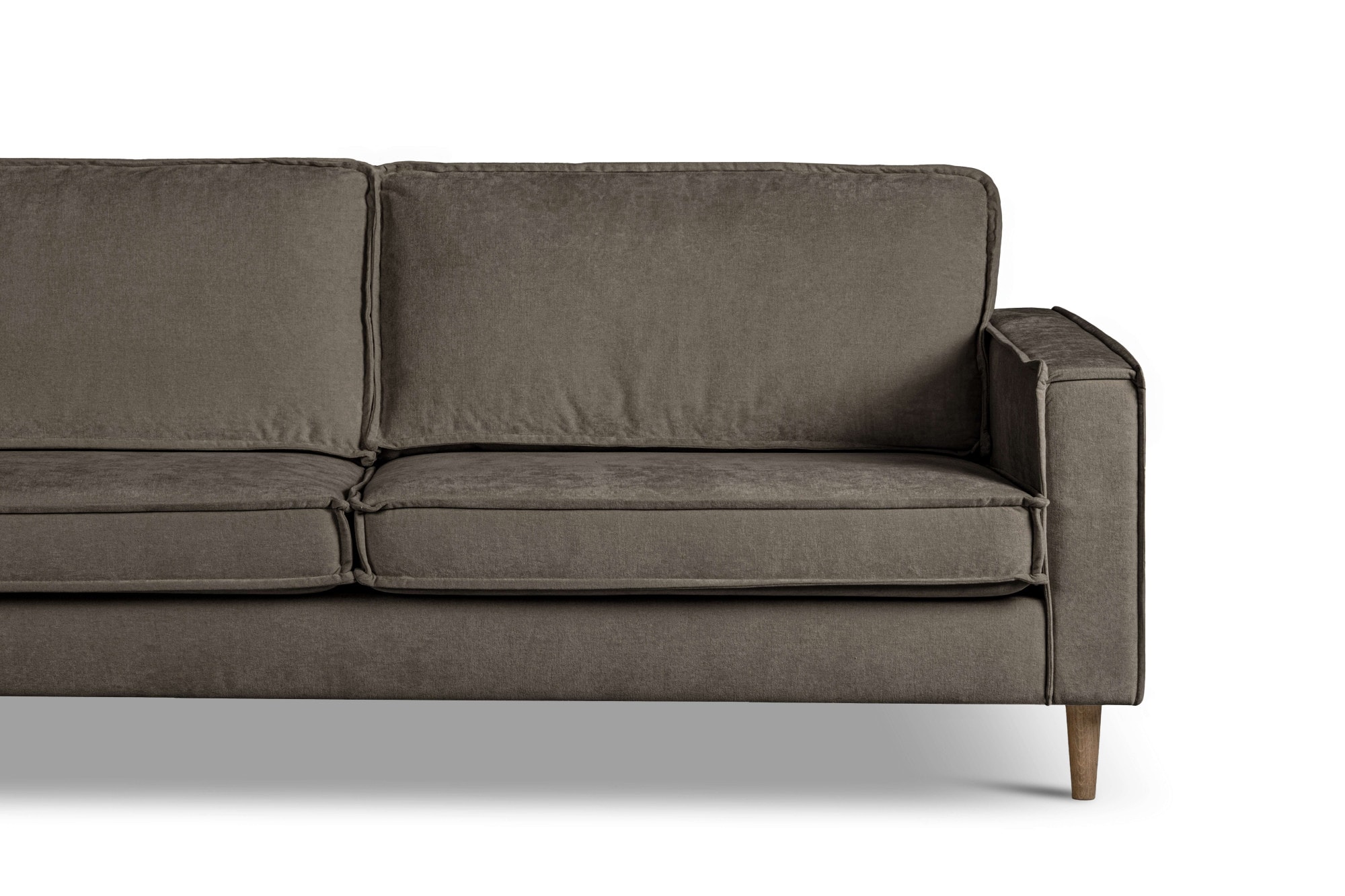 Home affaire 3-Sitzer »Pinto Skandi,Maxi-Ausführung, 236 cm, Chenille, Struktur« mit Keder, Massivholzfüße Eiche geräuchert, Wellenunterfederung