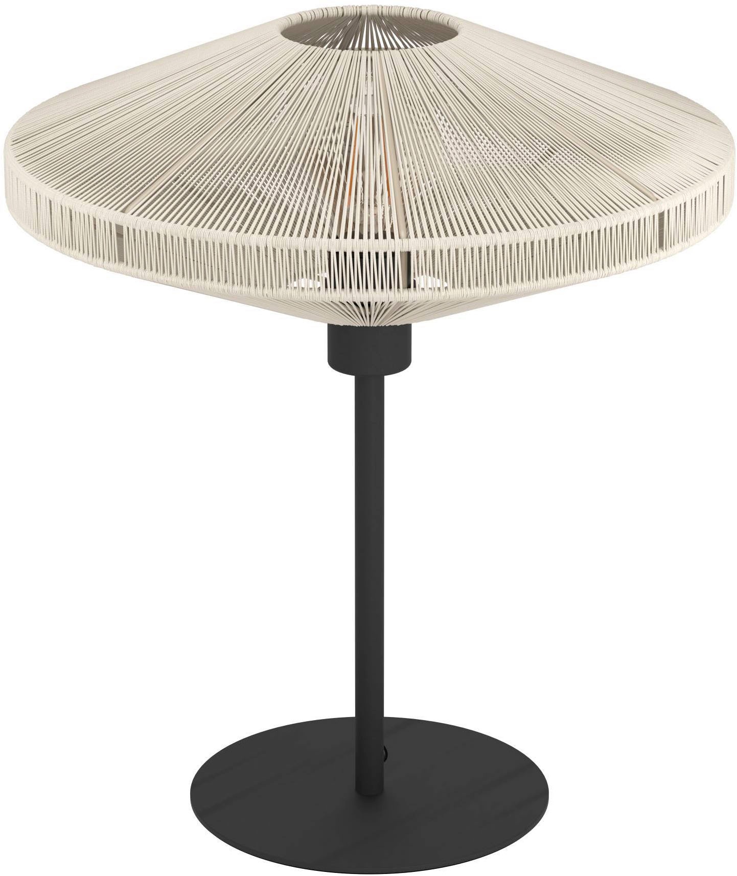 EGLO Tischleuchte »Midsumer Tischlampe, Japanisch, Metall und Textil, E27, Nachtischlampe« E27 1 Stk. Tischleuchte - H44 x Ø38 cm - schwarz - 1X40W exkl.