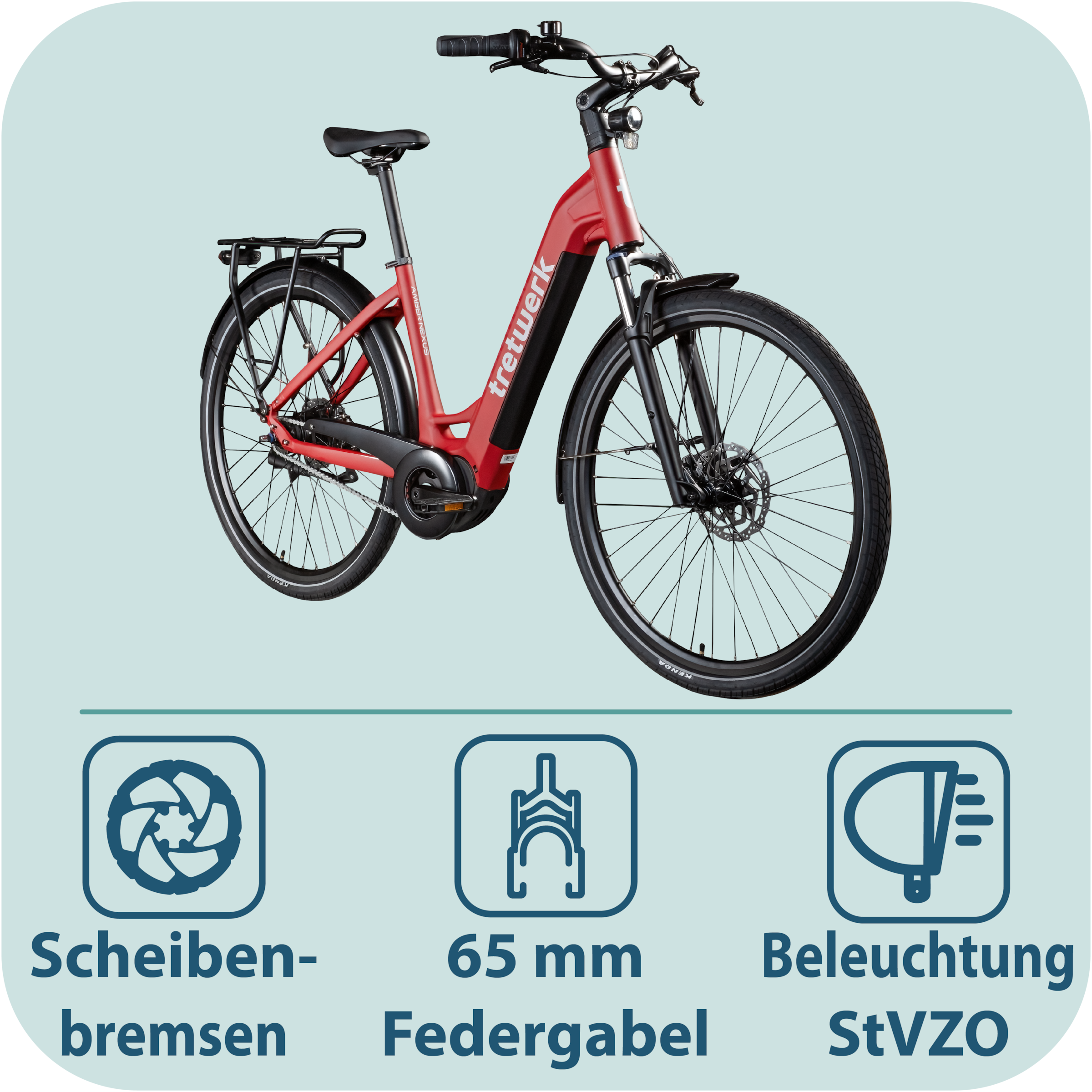 Tretwerk »Amber Nexus« 8 Gang Nabenschaltung Mittelmotor 250 W Tretwerk Amber Nexus E Bike Damen 28 Zoll Elektrofahrrad 155 - 185cm