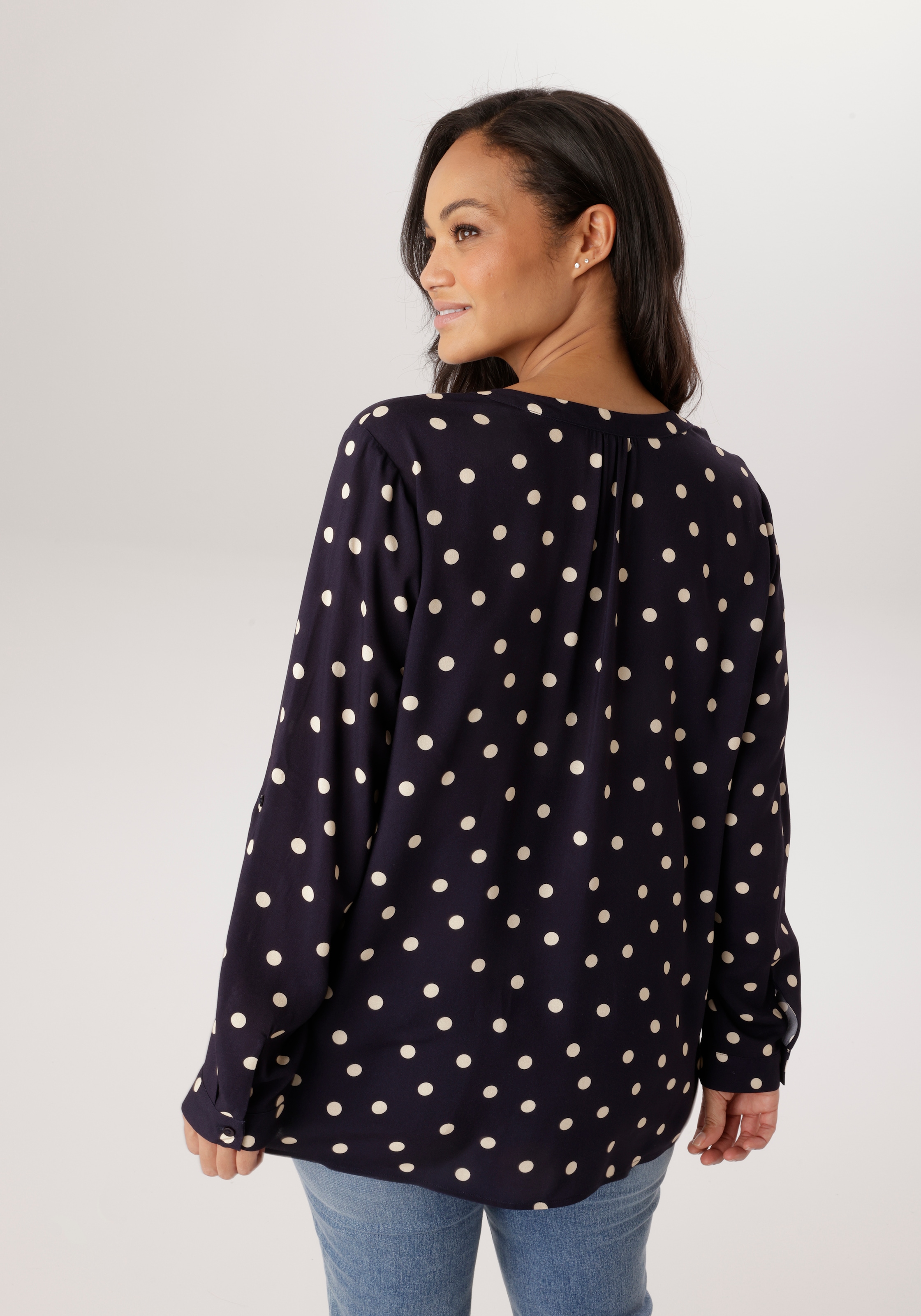 Aniston PLUS Schlupfbluse in trendigem Pünktchendessin - NEUE KOLLEKTION