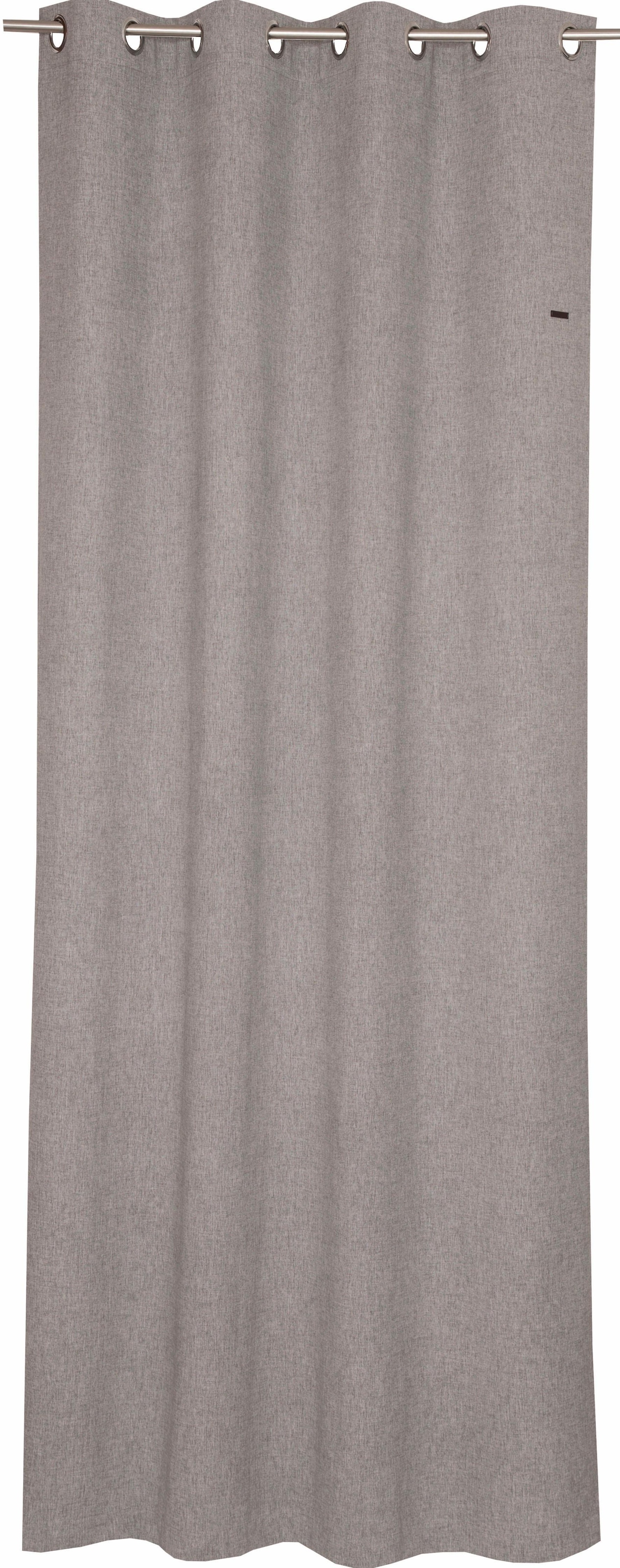 Esprit Vorhang »Harp« Ösen 1 Stk. tlg. HxB: 250x140, Blickdicht, mit Lederlabel, (BxH) 140 x 250 cm in grau
