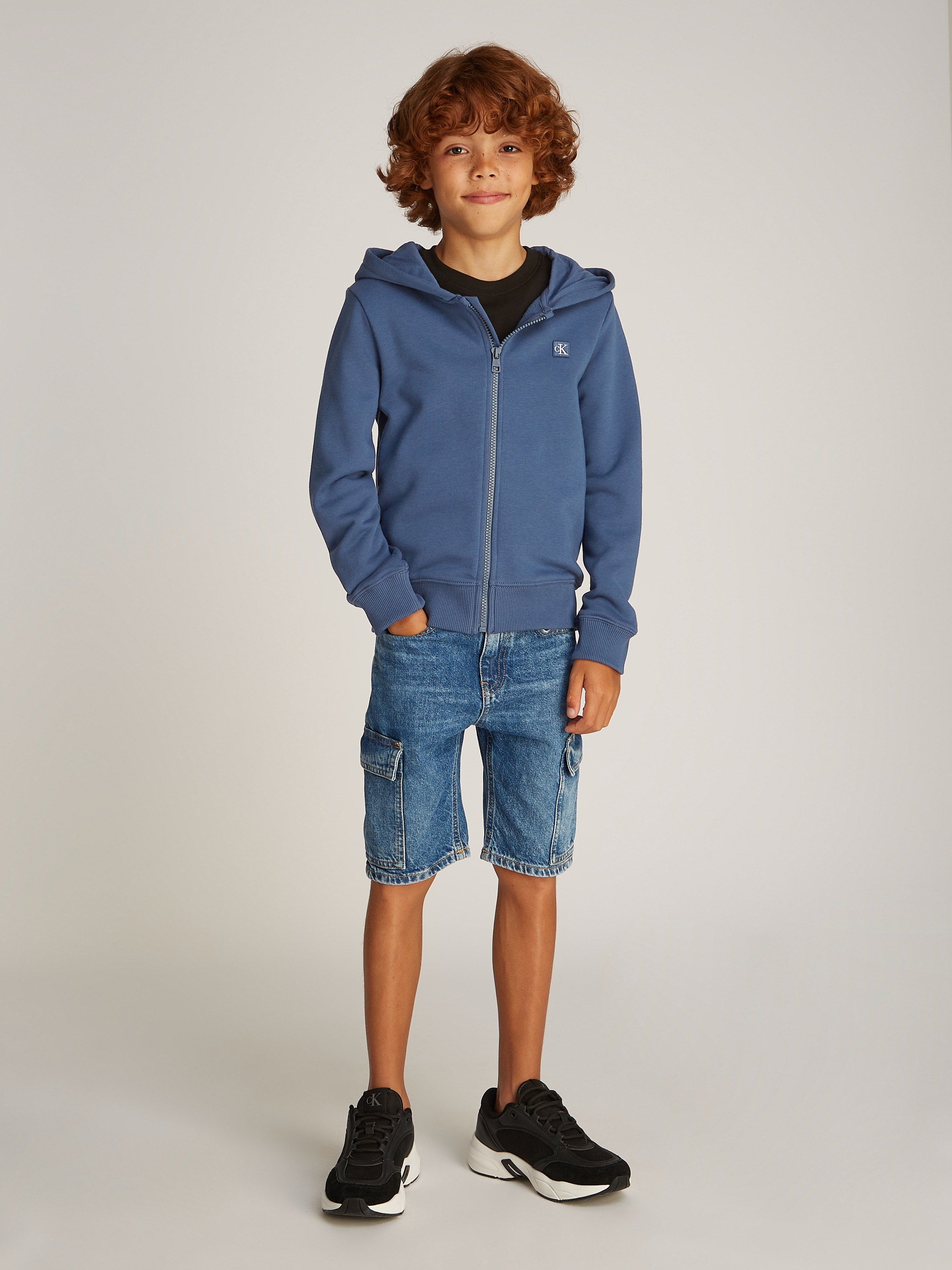 Calvin Klein Jeans Kapuzensweatjacke »MINI BADGE ZIP-THROUGH«, mit Logo-Badge