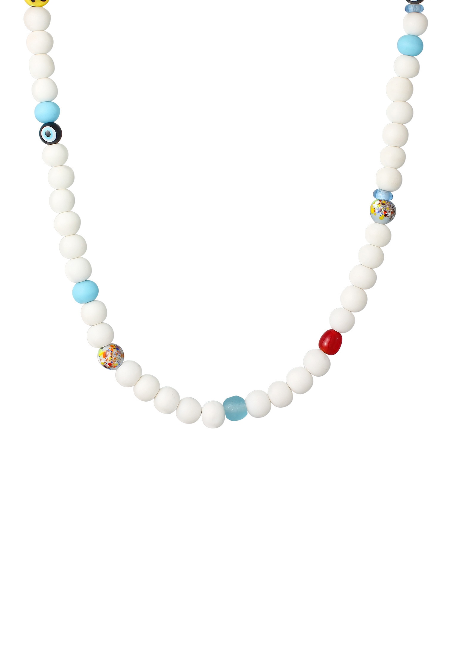 Kuzzoi Silberkette »Halskette Smiling Bead Glas Harz Perlen 925 Silber«
