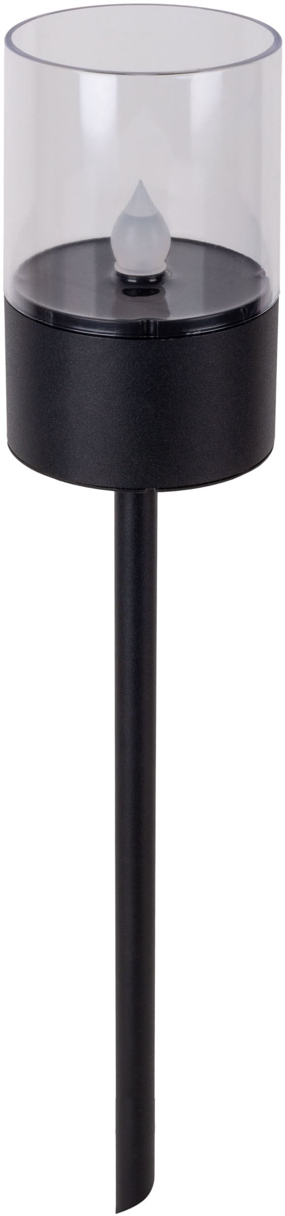 OTTO home LED Solarleuchte »Liddia« LED-Modul 4 Stk. Warmweiß 4er Set Dekoerdspieß, Gartenfackel mit Flammeneffekt, Metall  H: 37cm