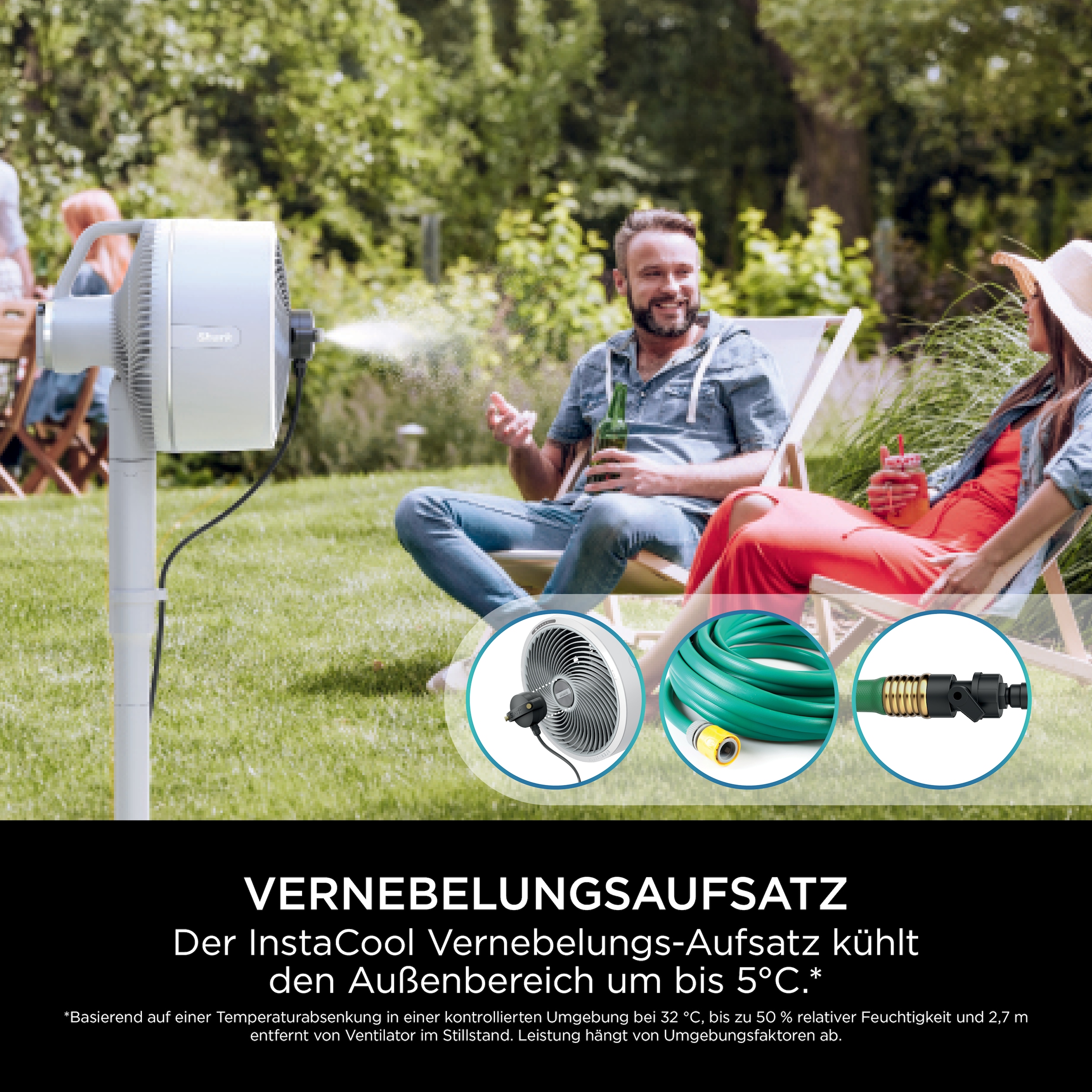 Shark Akku-Standventilator »FlexBreeze FA220EU«, 28,7 cm Durchmesser, Flüsterleiser Ventilator kabelllos & kabelgebunden einsetzbar