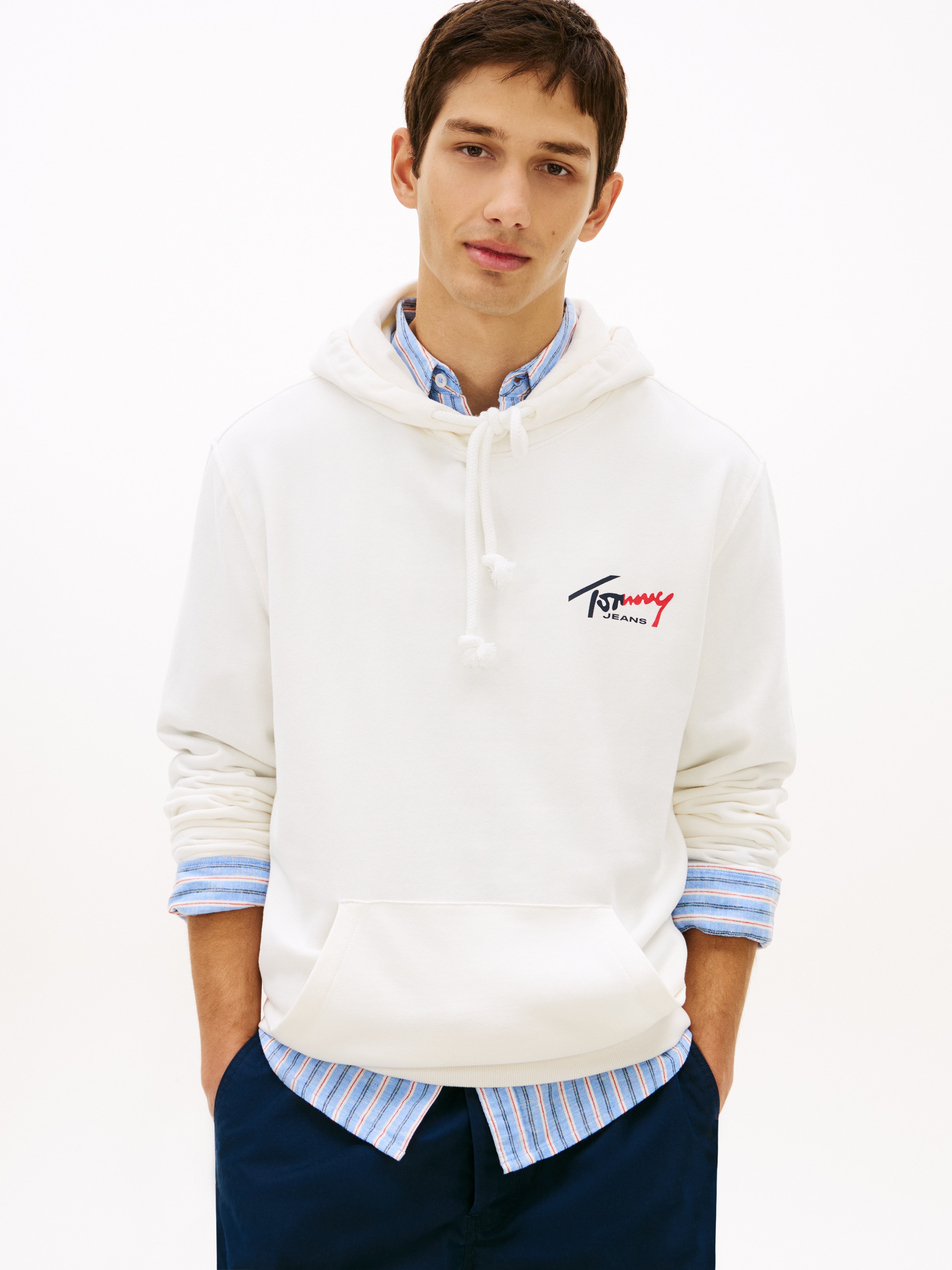Tommy Jeans Kapuzensweatshirt »TJM REGULAR ENTRY SIGN«, Regular fit, mit Kordelzug
