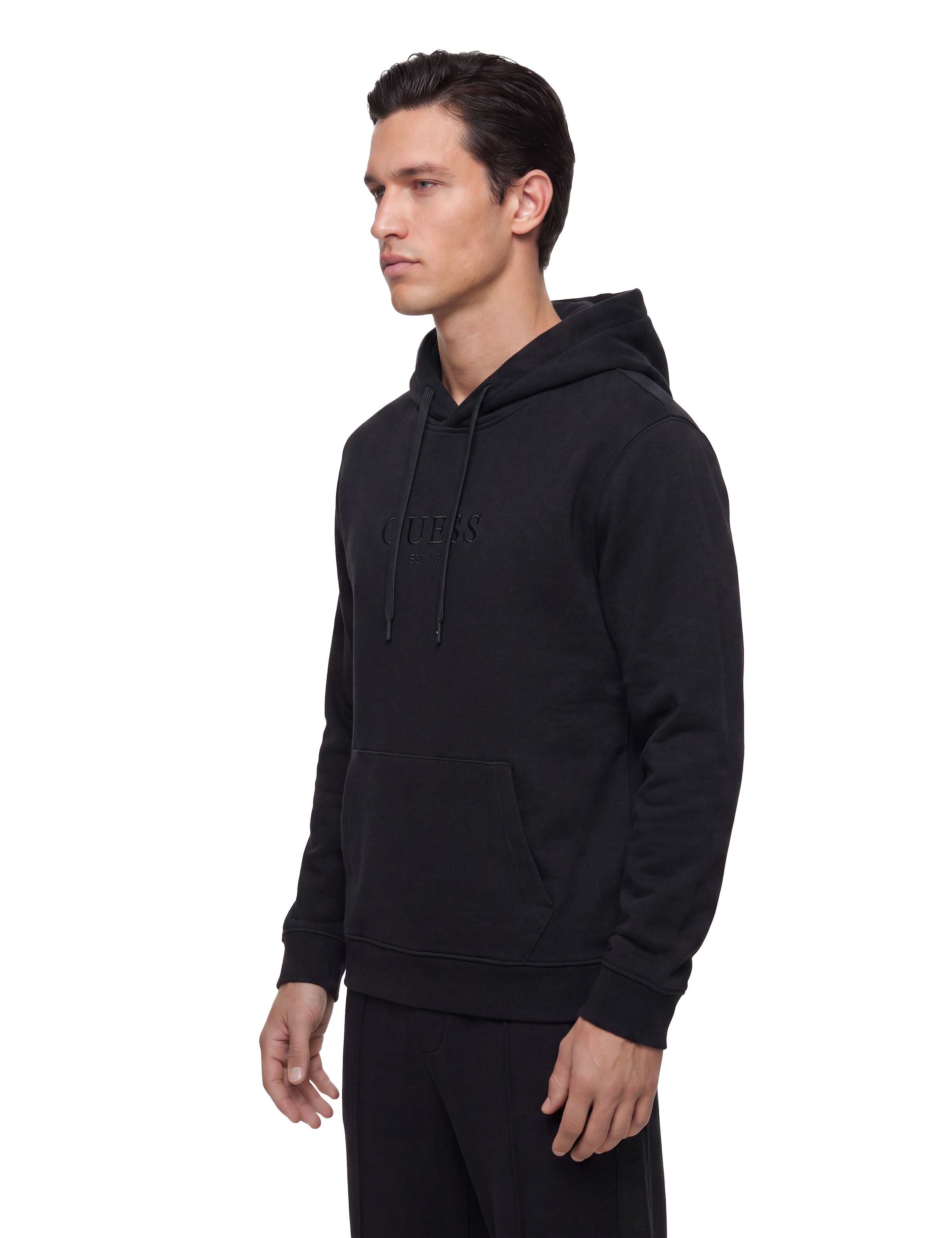 Guess Kapuzensweatshirt , Regular Fit, Kapuze mit Kordelzug, Kängurutasche
