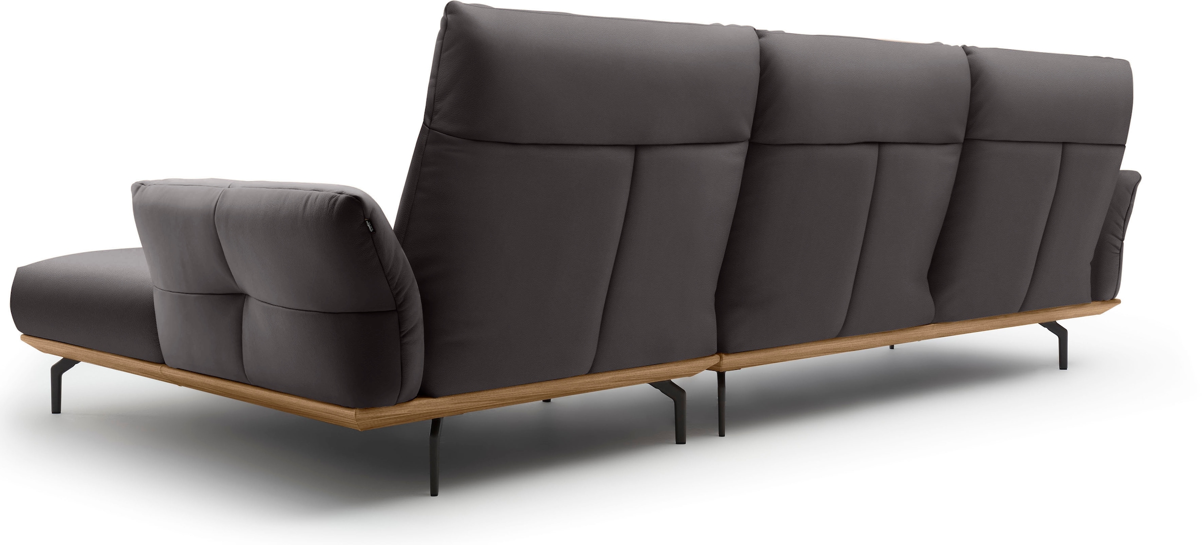 Creation BY ROLF BENZ Ecksofa »CR.460«, Sockel in Nussbaum, Winkelfüße in Umbragrau, Breite 318 cm