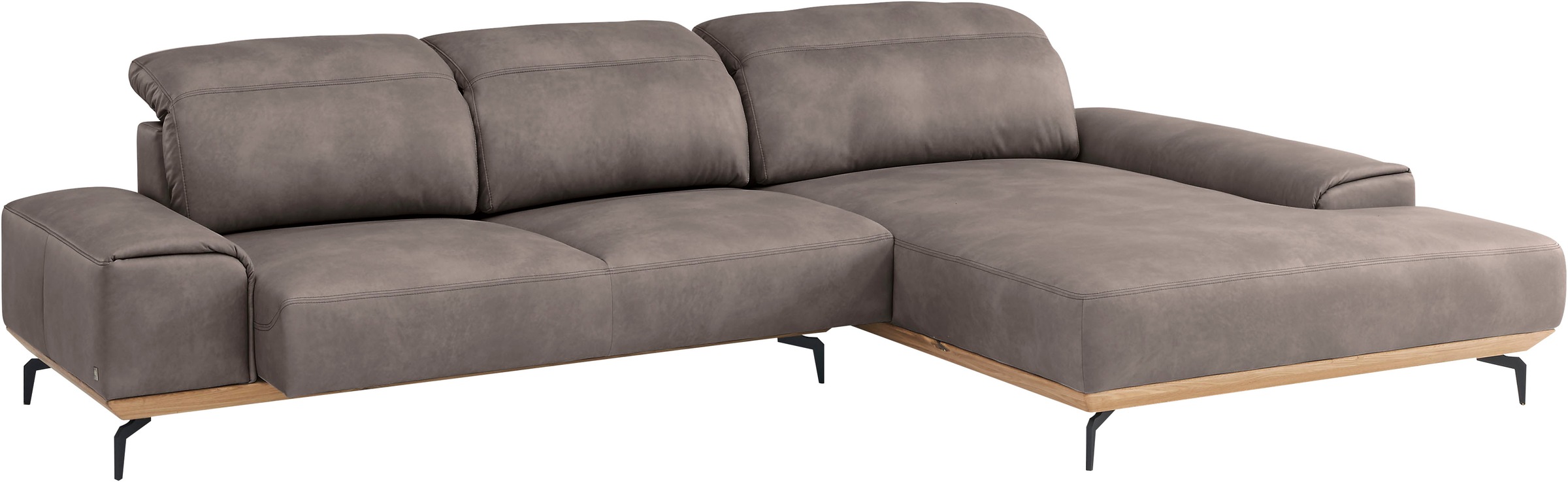 Musterring Wohnlandschaft »MR 2490«, Fuß schwarz, Sitzhöhe 48cm, wahlweise mit Funktionen, Maße 342x207 cm