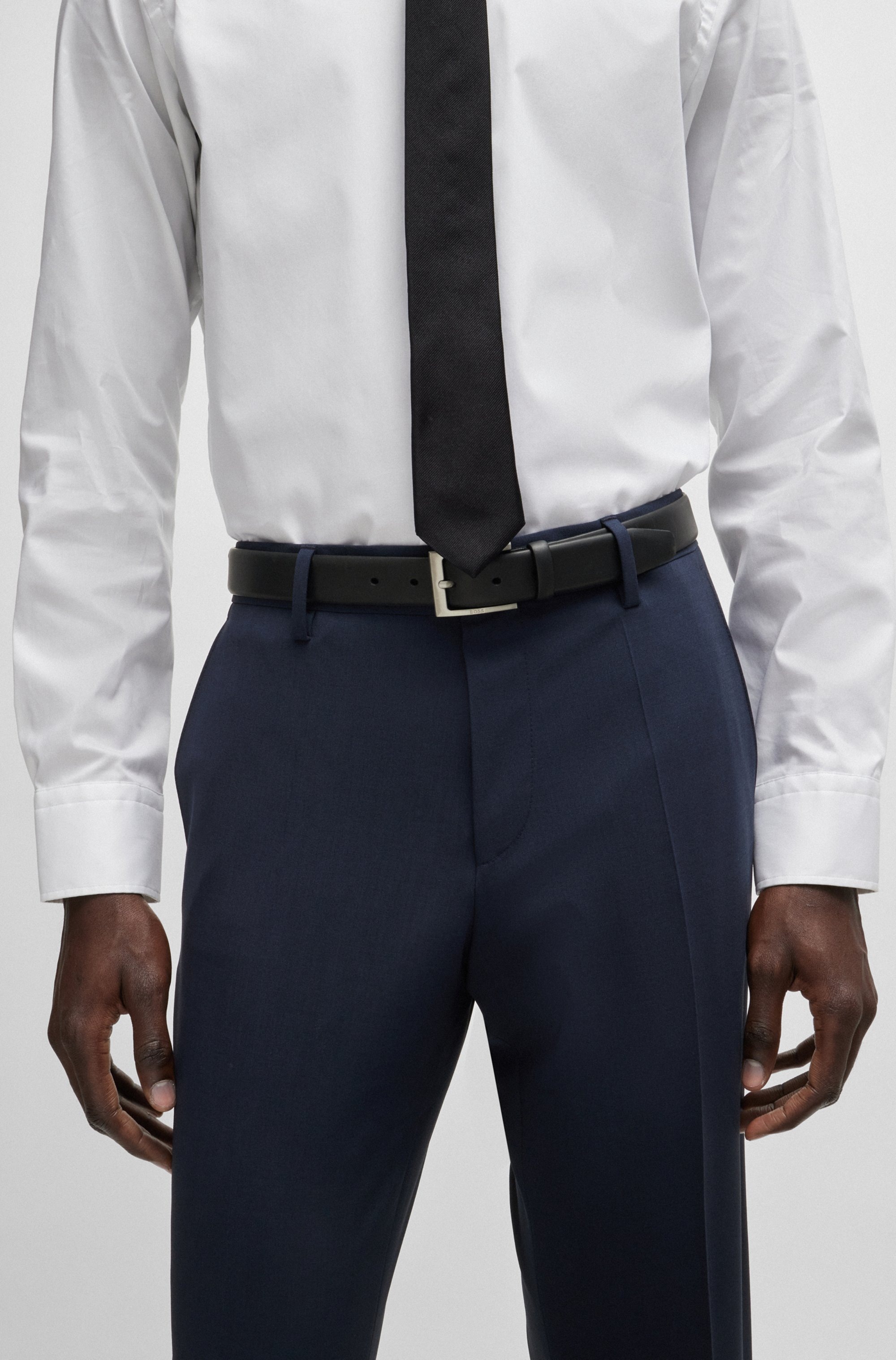 BOSS Ledergürtel aus Nappaleder mit Logo-Schliesse