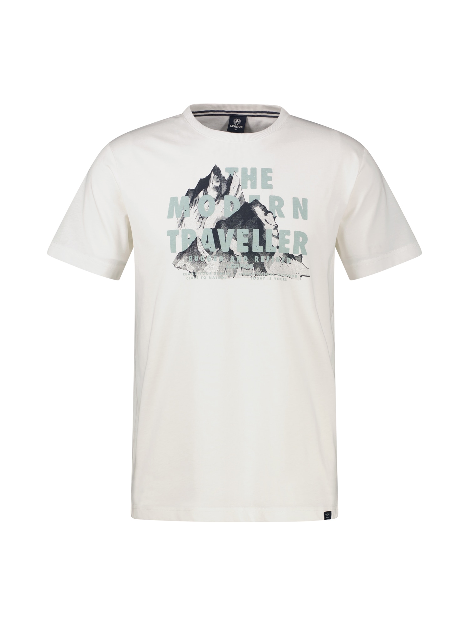 LERROS T-Shirt »T-Shirt aus Baumwolle mit lässigem Frontprint und O-Neck«