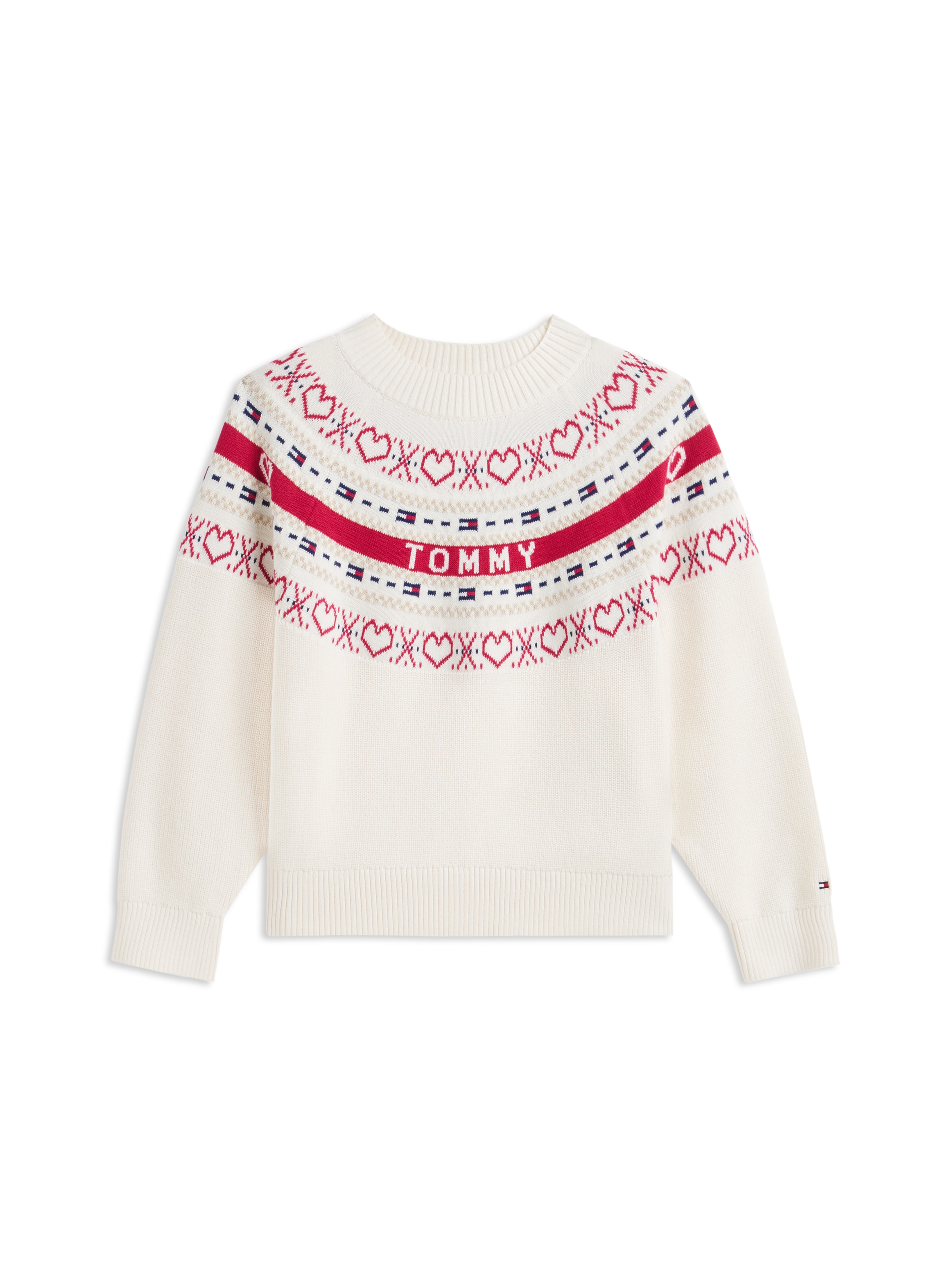 Tommy Hilfiger Strickpullover Intarsien-Strick, Regular Fit, Kinder bis 16 Jahre