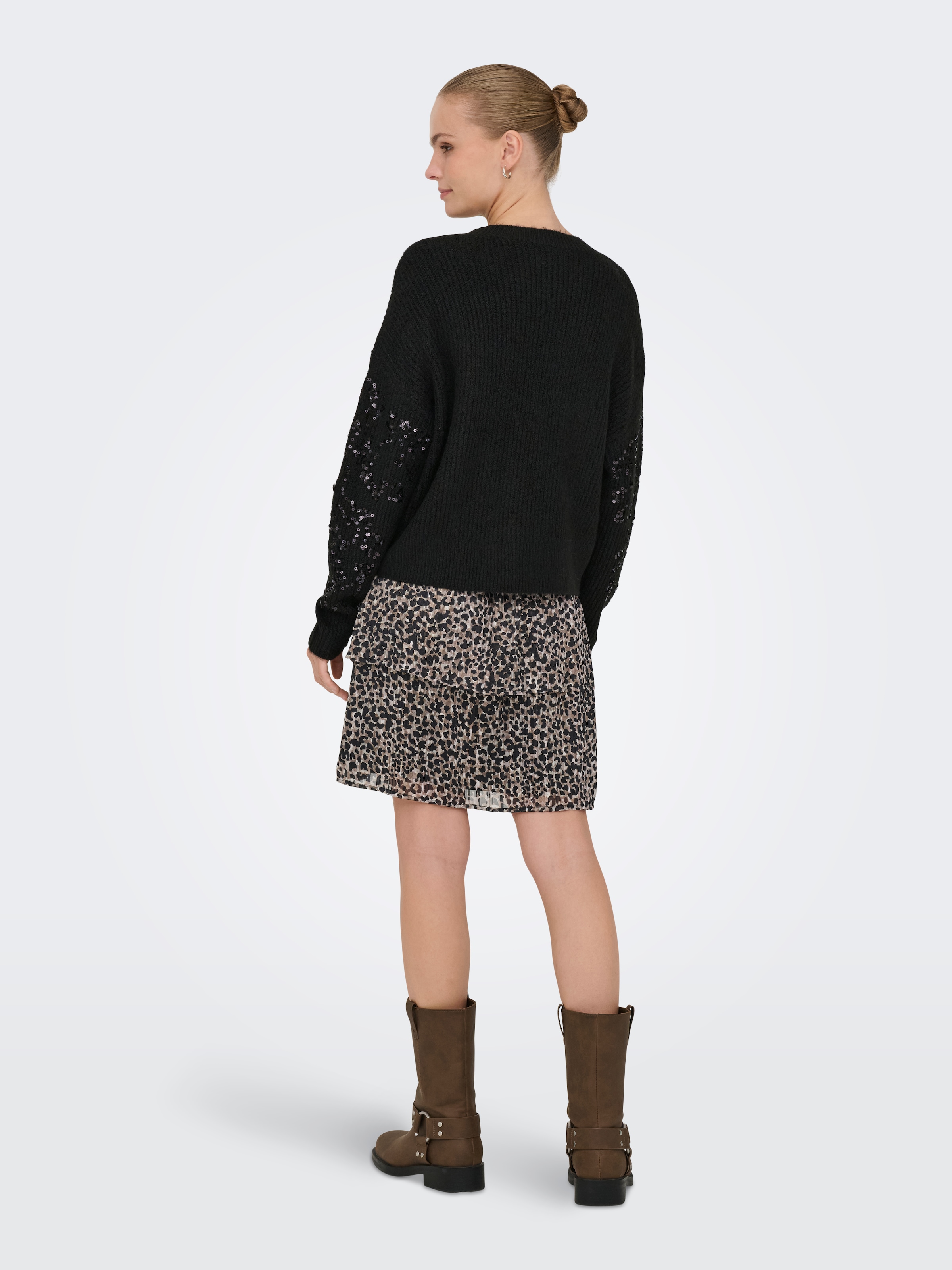 ONLY Rundhalspullover »ONLALTA LS SEQUIN O-NECK KNT«