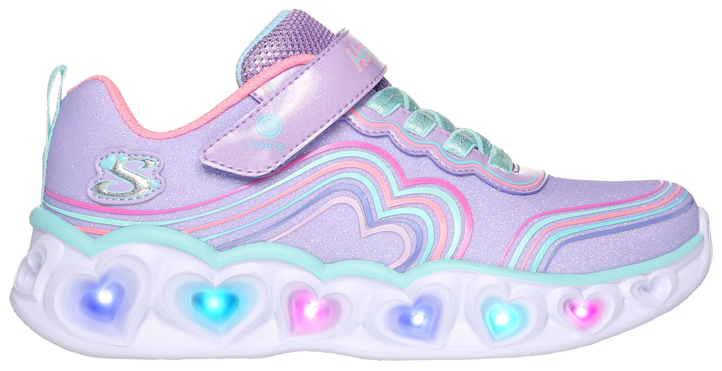 Sneaker »HEART LIGHTS«, Freizeitschuh, Klettschuh, Blinkschuh mit buntem Regenbogen...