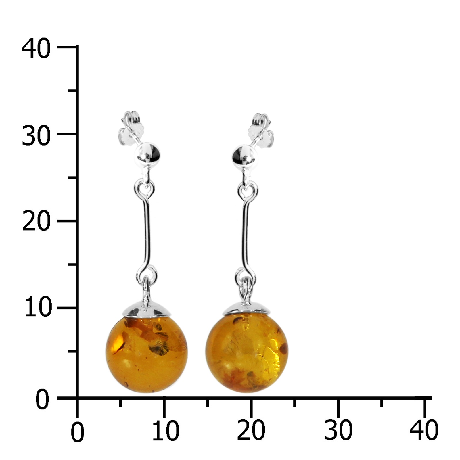 OSTSEE-SCHMUCK Paar Ohrhänger »- Kugel 8 mm - Silber 925/000 - Bernstein«