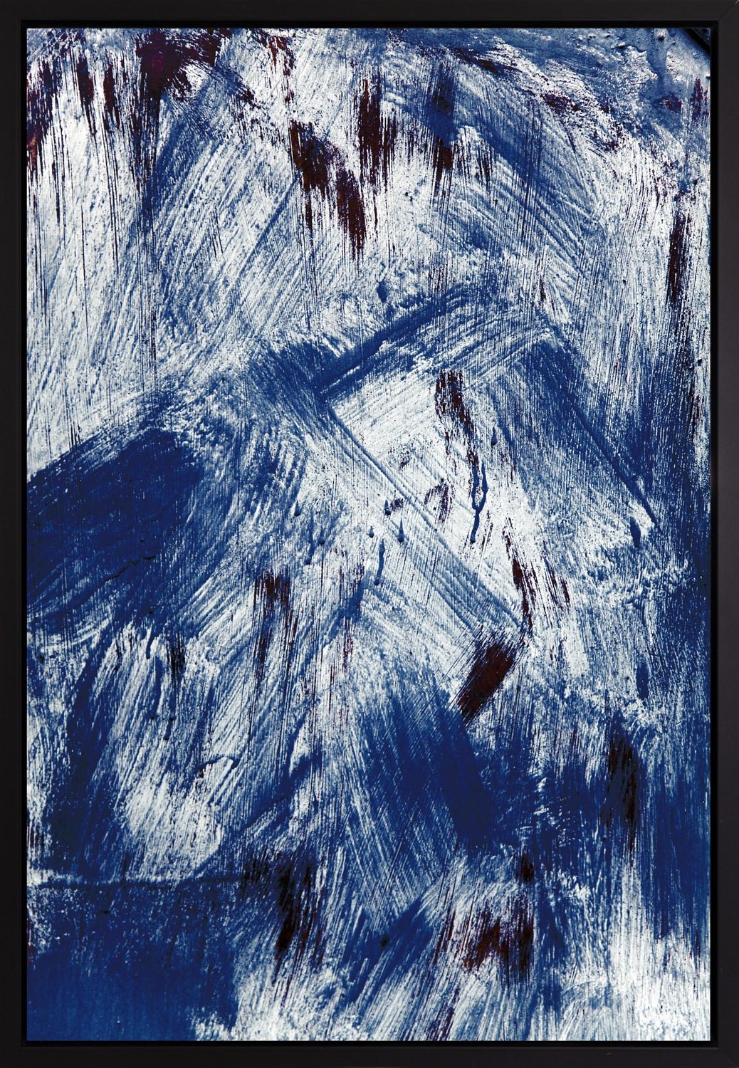 queence Leinwandbild »Abstrakt Blau und Weiß«, Abstrakt-Abstrakte-Kunst-Modern, mit einem Schattenfugenrahmen veredelt