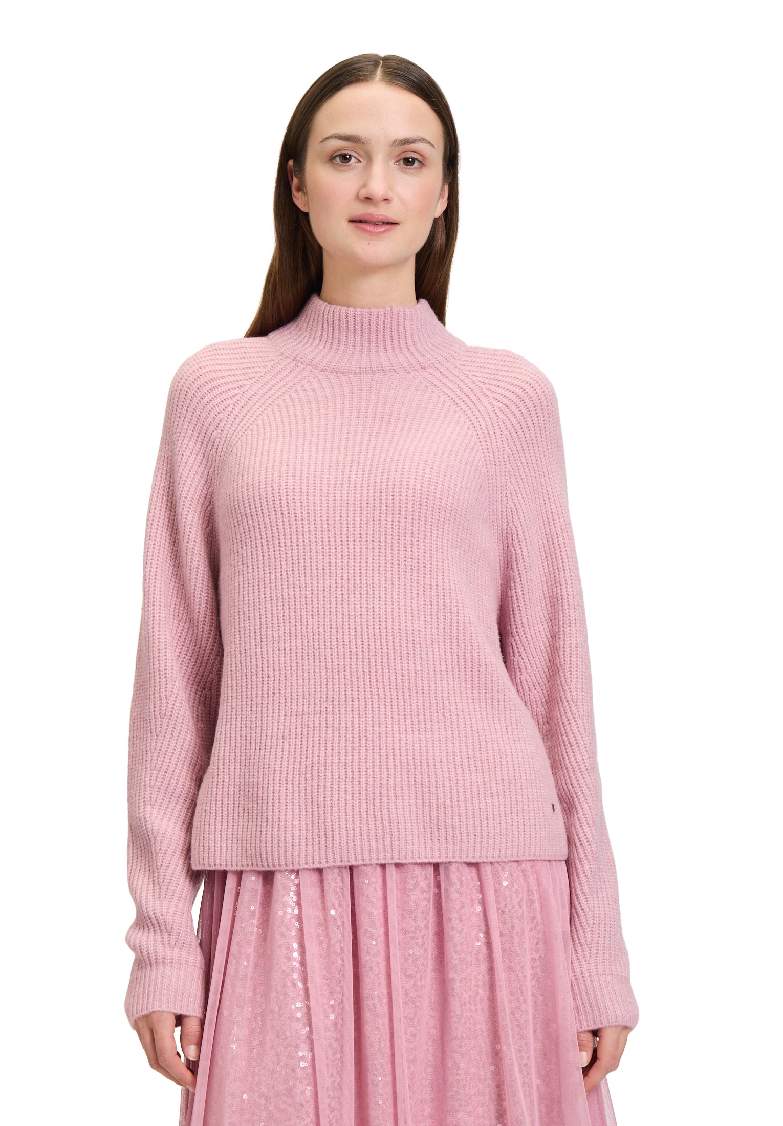 Betty&Co Rundhalspullover »Grobstrick-Pullover mit hohem Kragen«