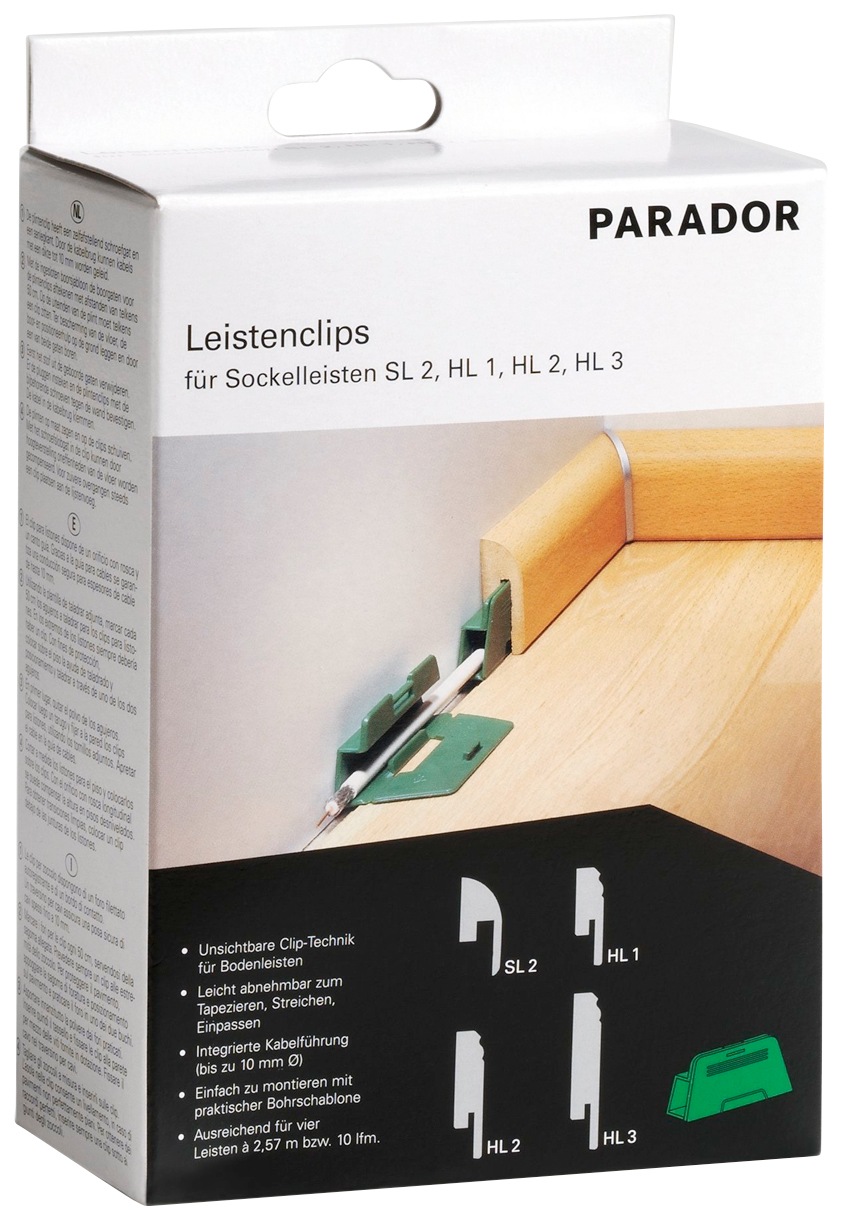 PARADOR Leisten-Befestigungsclips, (Set), für verdeckte Kabelführung