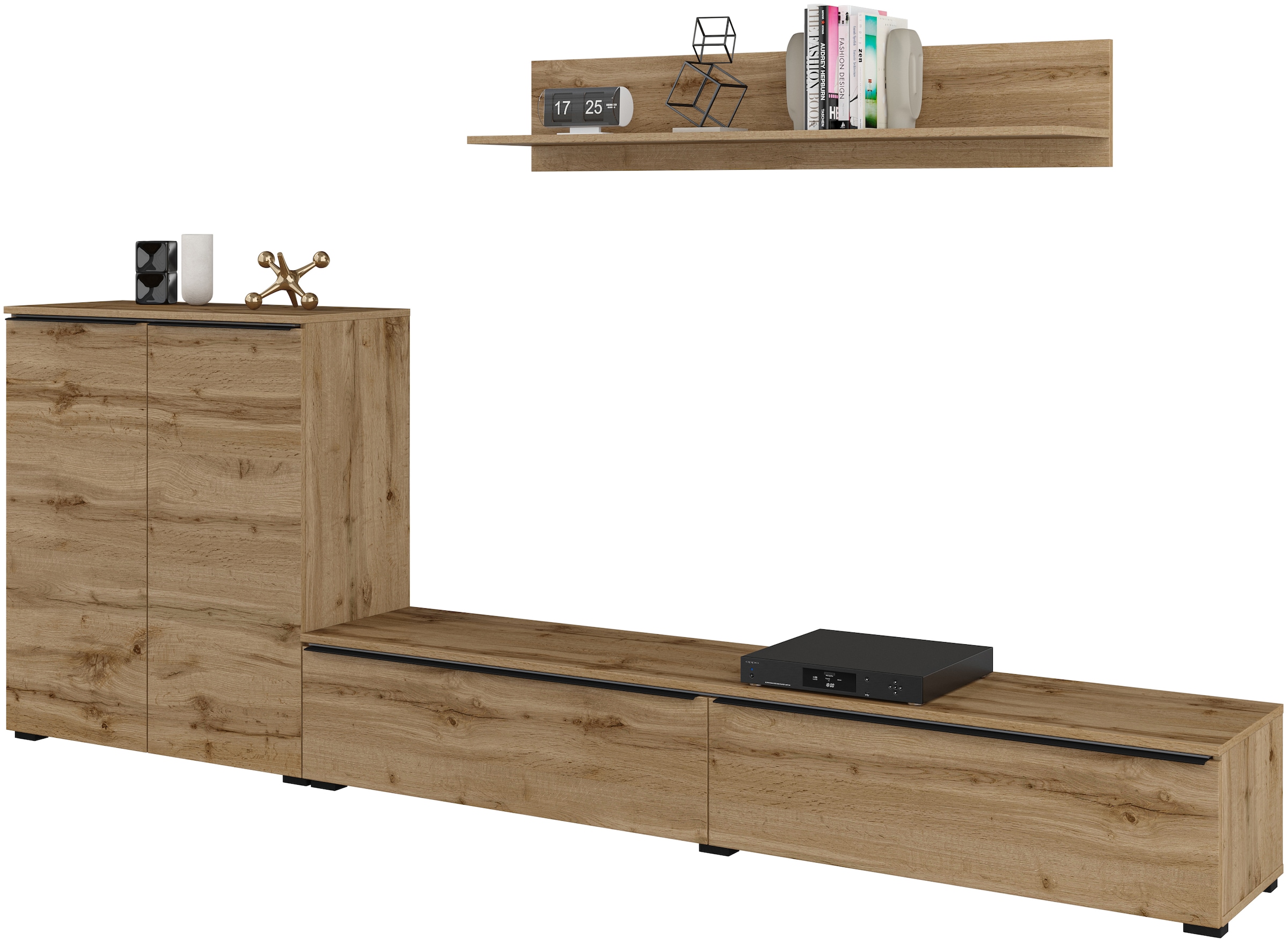 INOSIGN Wohnwand »Tana, Breite 260 cm, moderne Anbauwand«, (3 St.), Mediawand (Set, 3-St), Lowboard, Wandregal, Kommode
