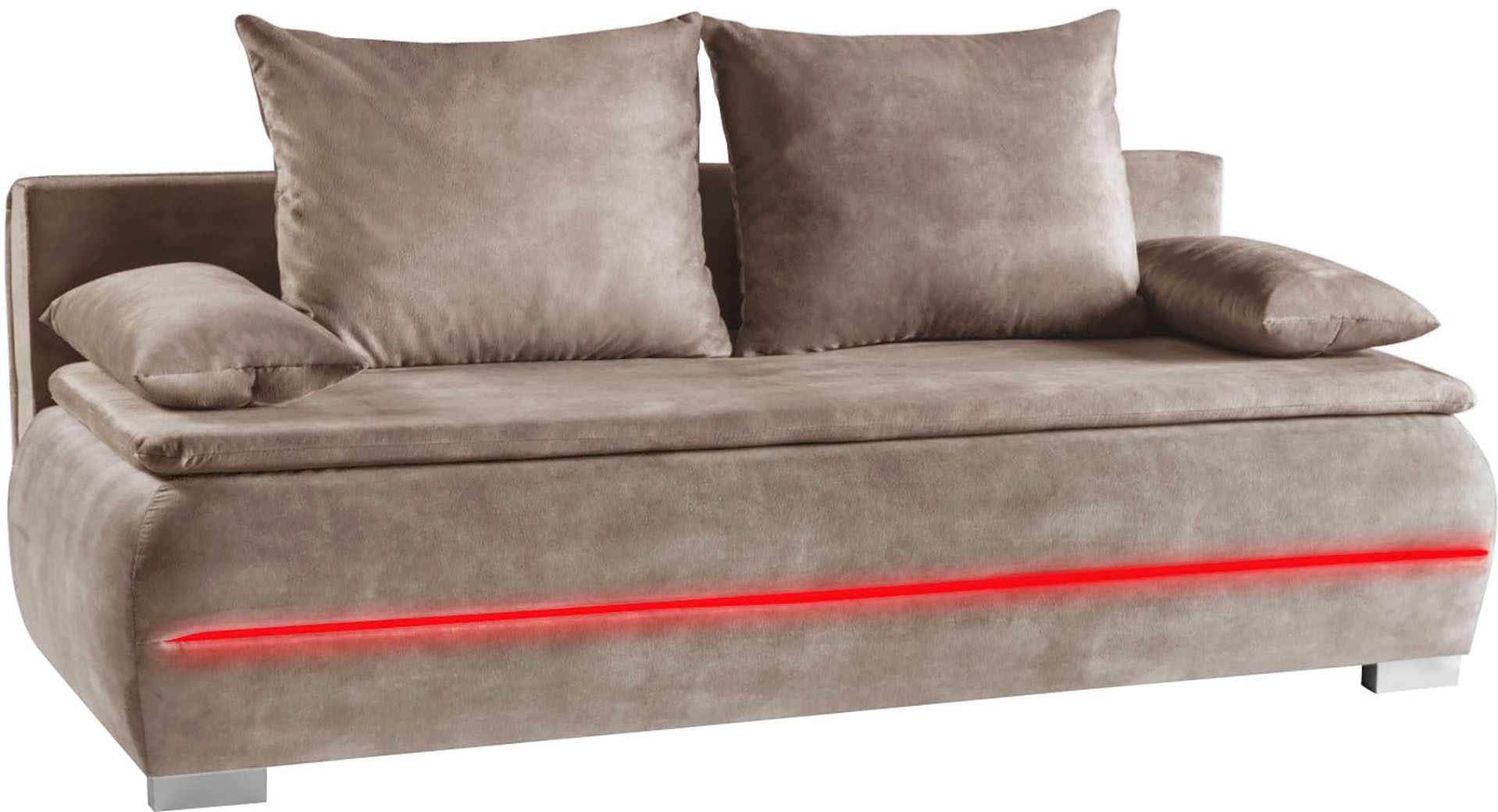WERK2 Schlafsofa »Tekla LED«, 2-Sitzer Schlafcouch mit Bettkasten & stylischer RGB-LED-Beleuchtung