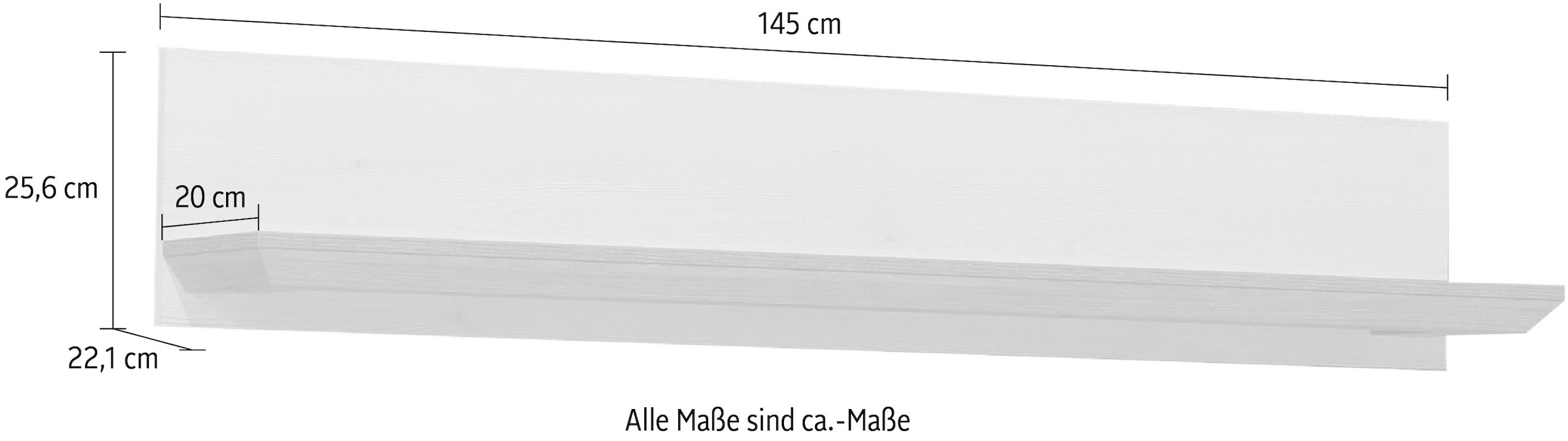 FORTE Wandregal »Iloppa«, Breite 145 und 205 cm