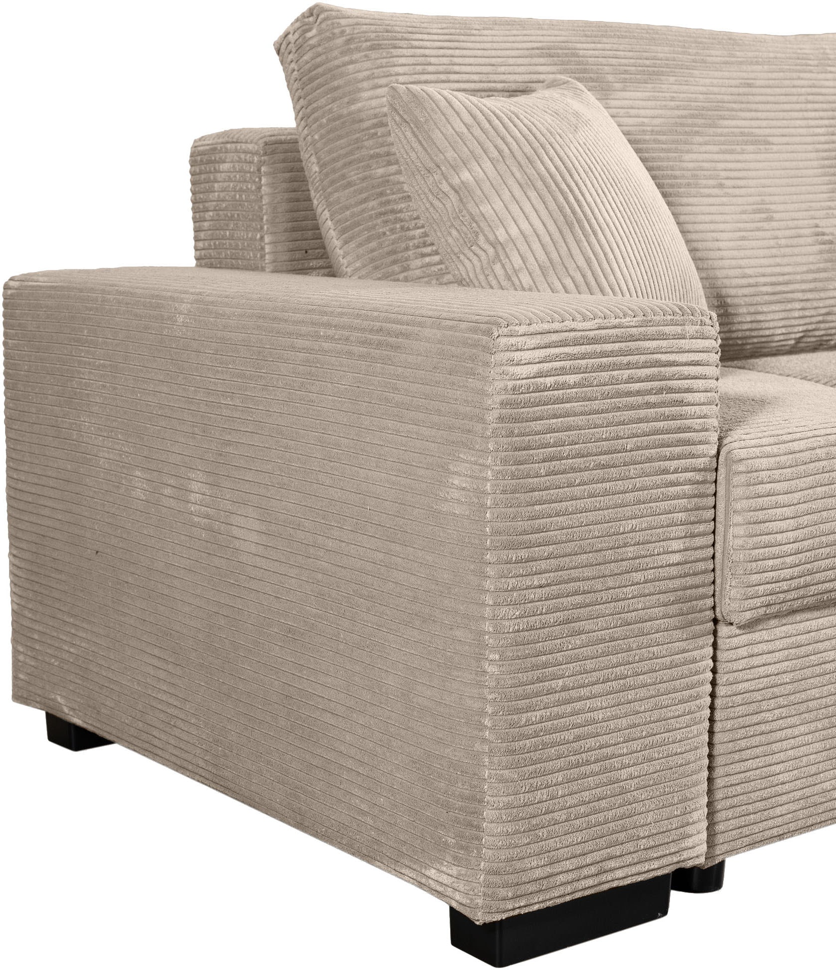 COLLECTION AB Schlafsofa »Kreta, B: 248 cm, Liegefl. 137x195 cm« Bettfunktion, Bettkasten & 2 Zierkissen, optional mit Topper