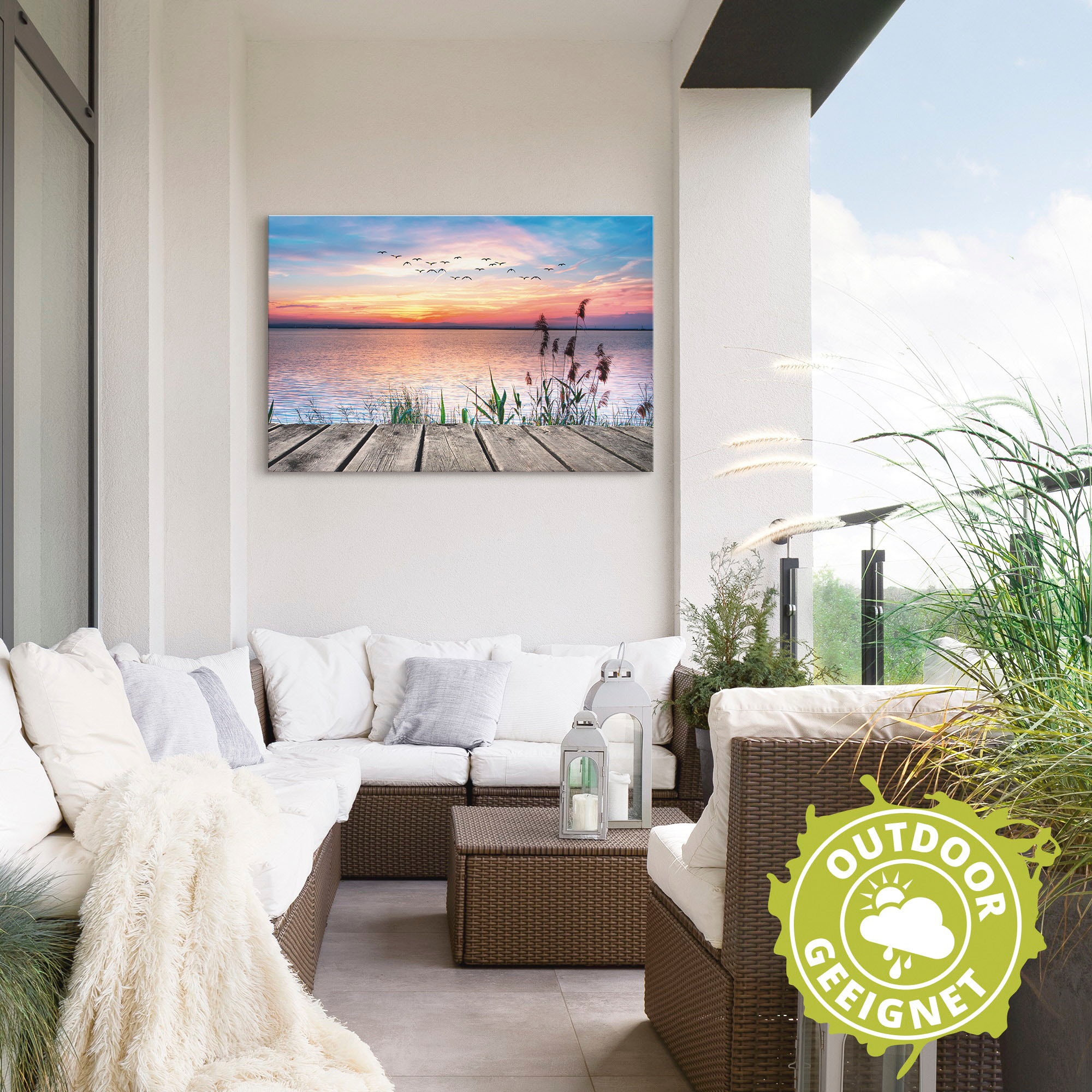 Artland Wandbild »Der See in den Farben der Wolken«, Gewässer, (1 St.), als Alubild, Outdoorbild, Leinwandbild, Poster, Wandaufkleber