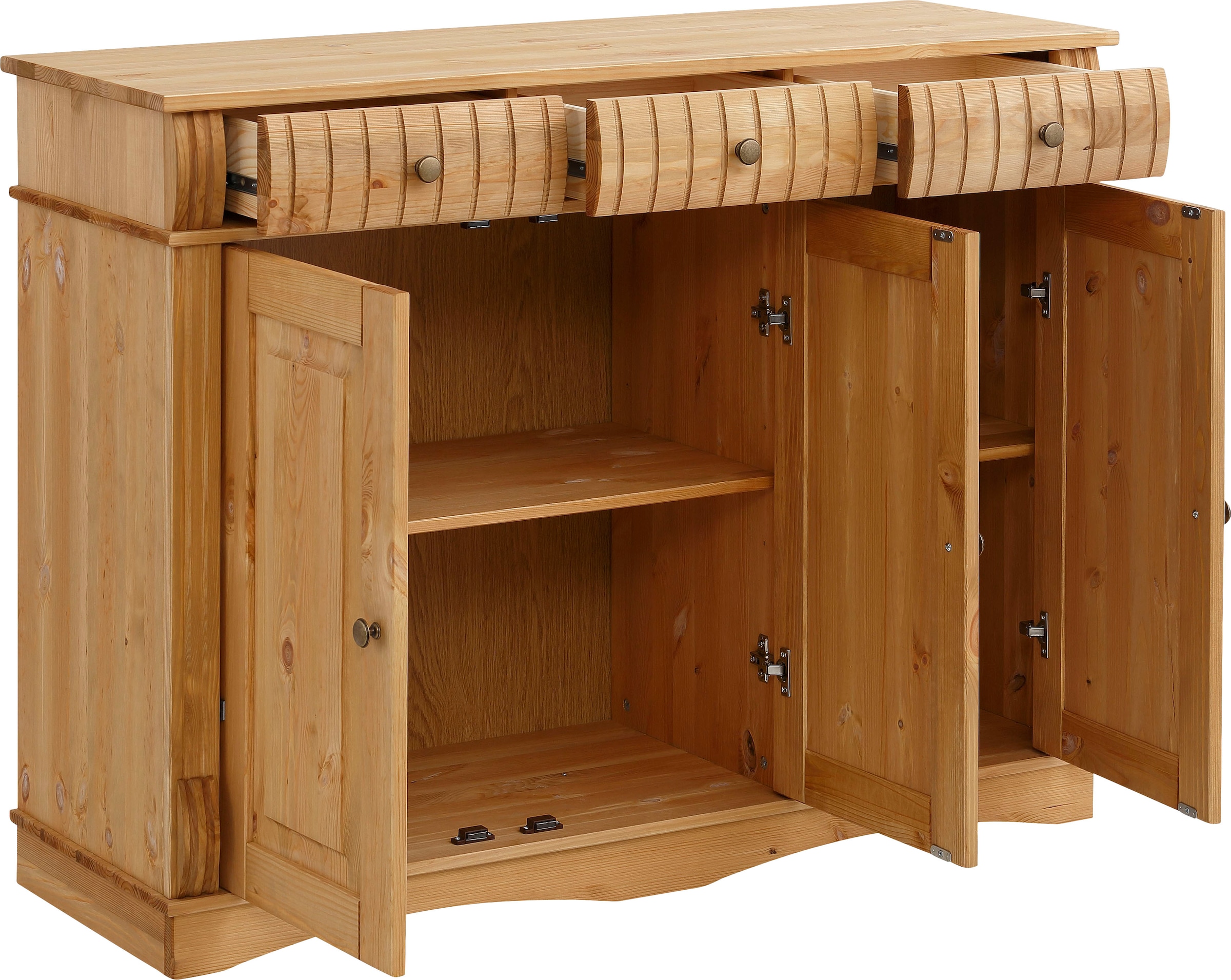 Home affaire Sideboard »Teresa«, Kommode, 3-türig, Breite 119 cm, aus massiver Kiefer, FSC®