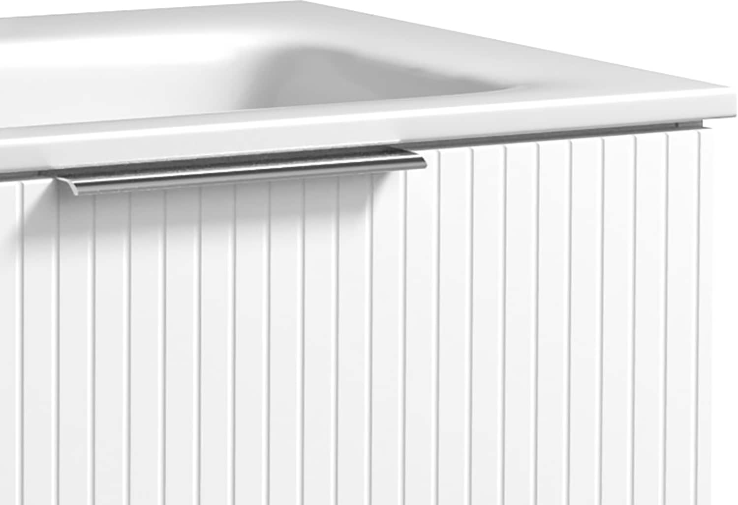 welltime Waschtisch »G-Line« mit  Keramik Waschbecken, Schubladen mit Softclose,  trendig geriffelt