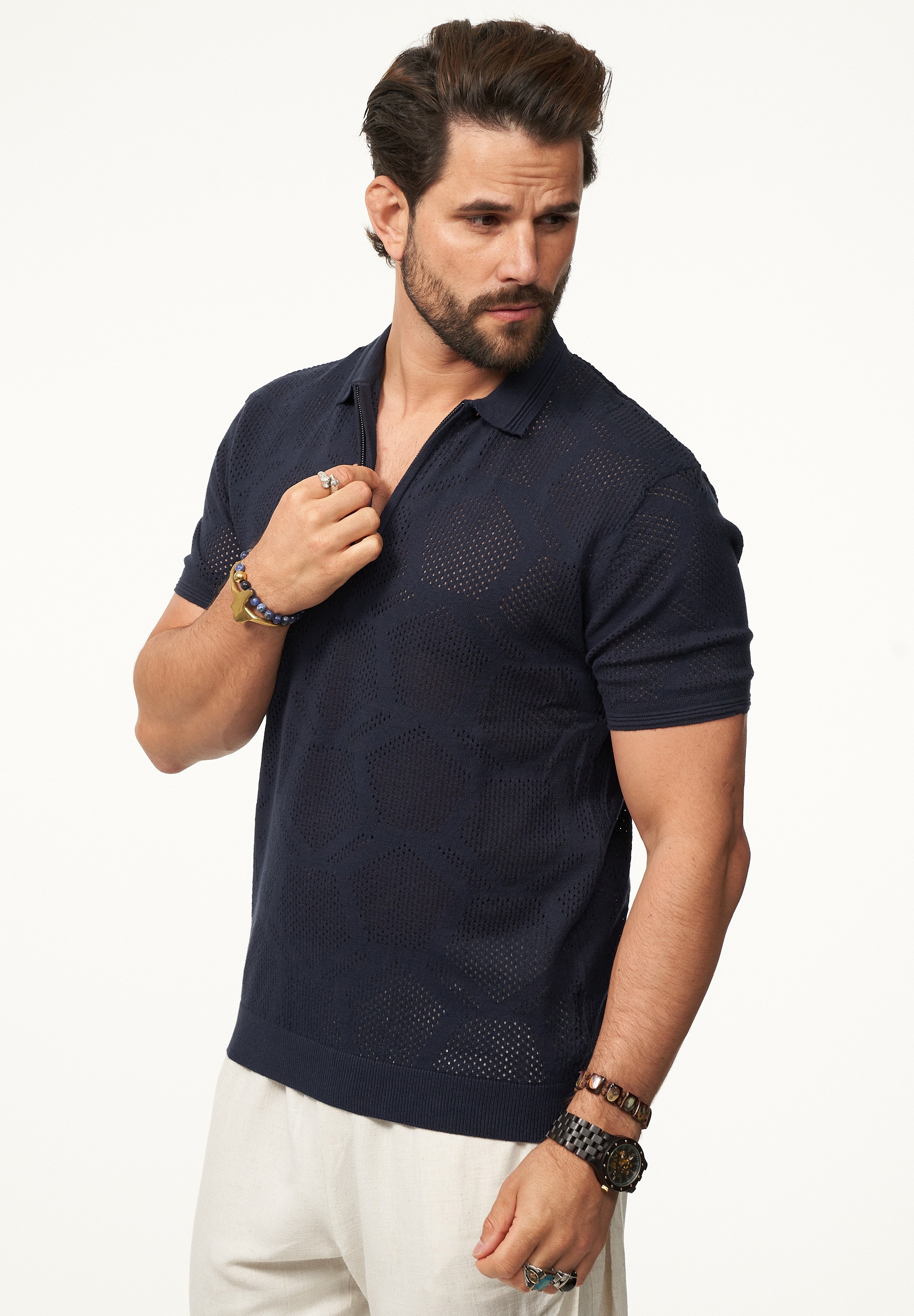 SOULSTAR Poloshirt »Kurzarm Polo T-Shirt für Herren« Herren Kurzarm Strick Polo-Hemd T-Shirt