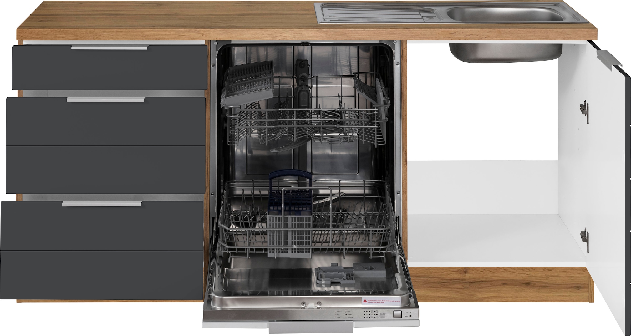 KOCHSTATION Winkelküche »KS-Luhe« Stellbreite 240x330 cm, wahlweise mit oder ohne E-Geräten, MDF-Fronten