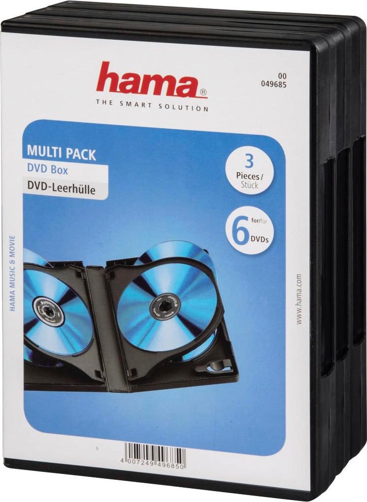 Hama DVD-Hülle »DVD-Leerhülle 6 Box, 3er-Pack, Schwarz, Schutzhülle, Schutz Cover«