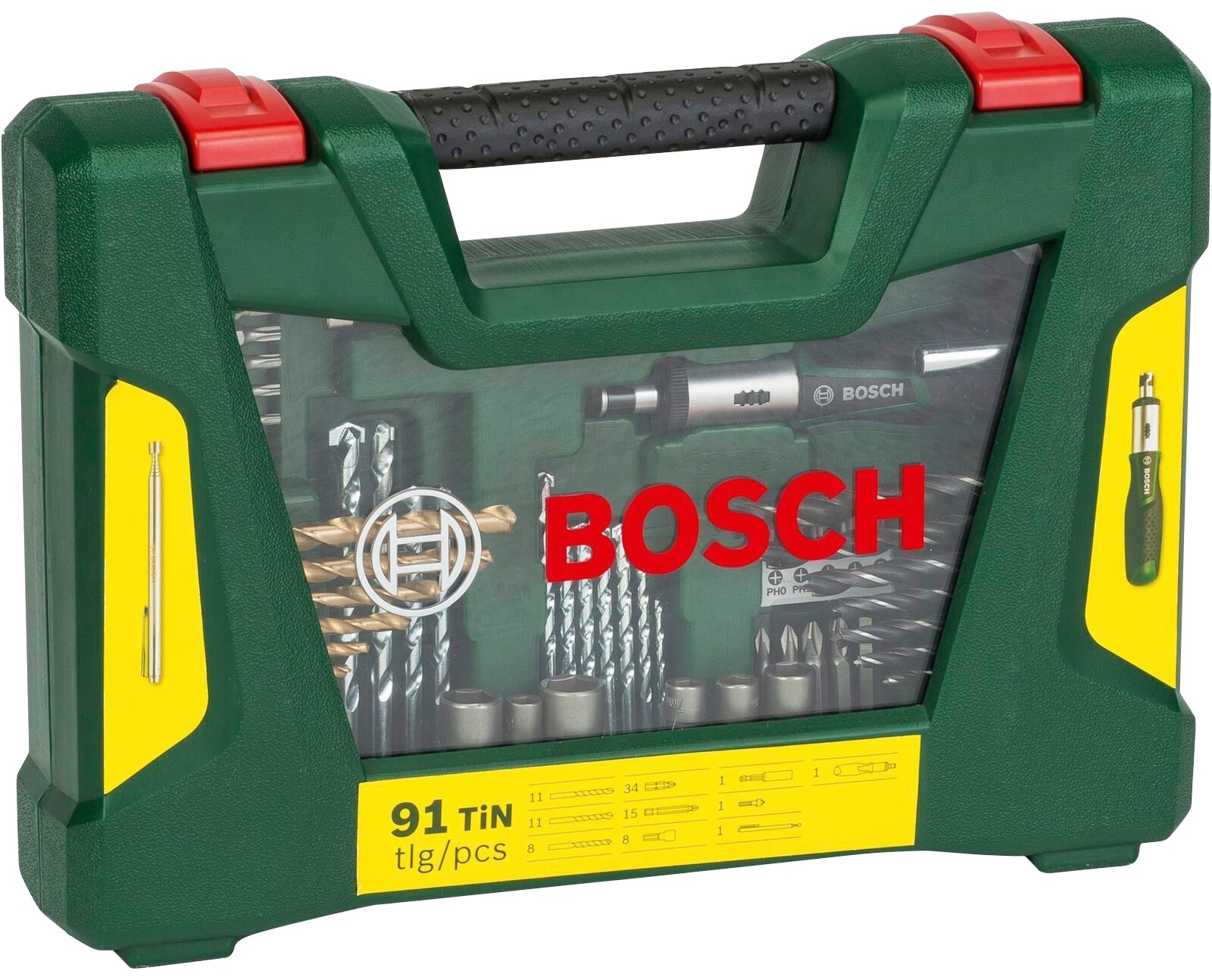 Bosch Home & Garden Bohrer- und Bit-Set »V-Line Box«, (Set, 91 tlg.)