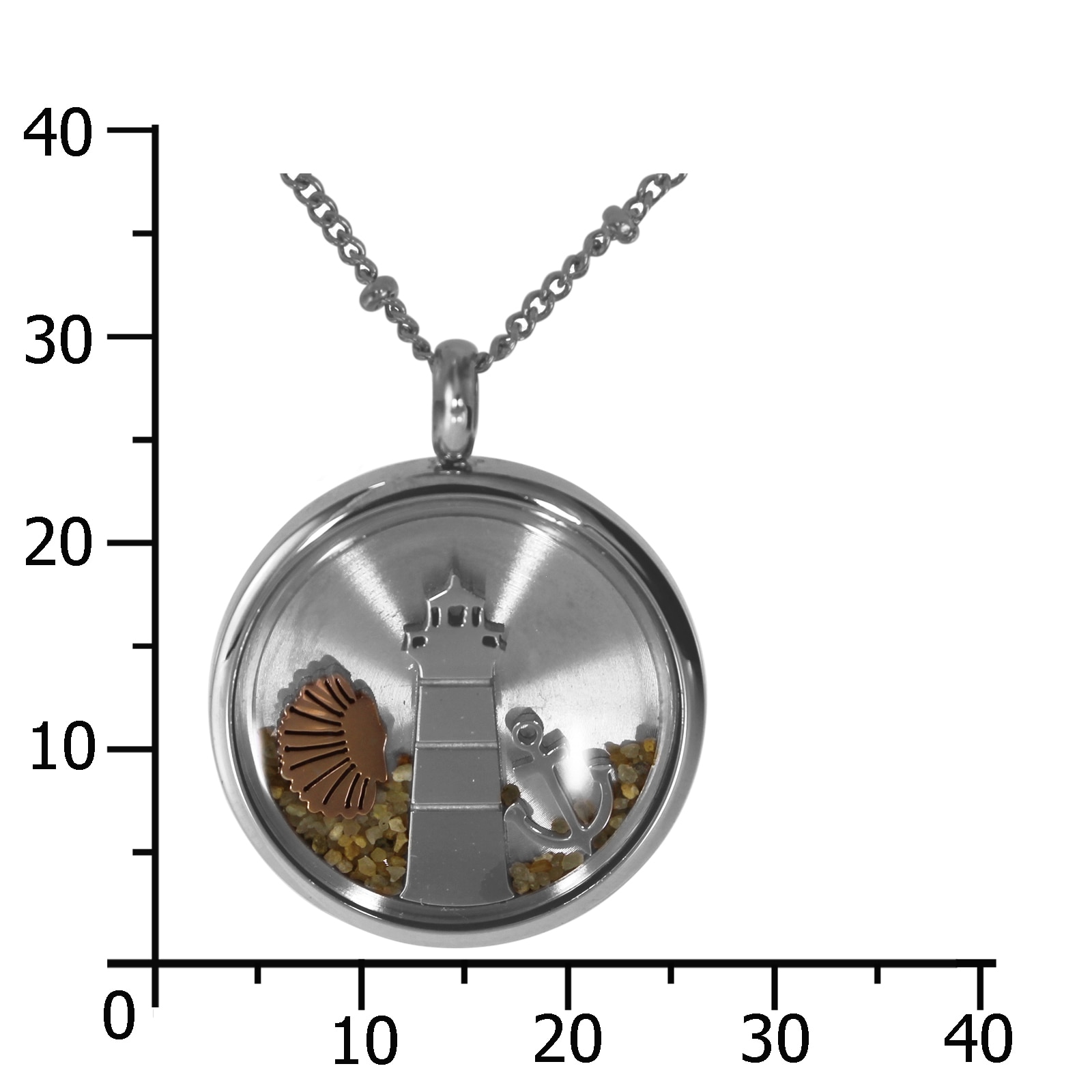 OSTSEE-SCHMUCK Kette mit Anhänger »- Leuchtturm 23 mm - Edelstahl - ohne Stein«