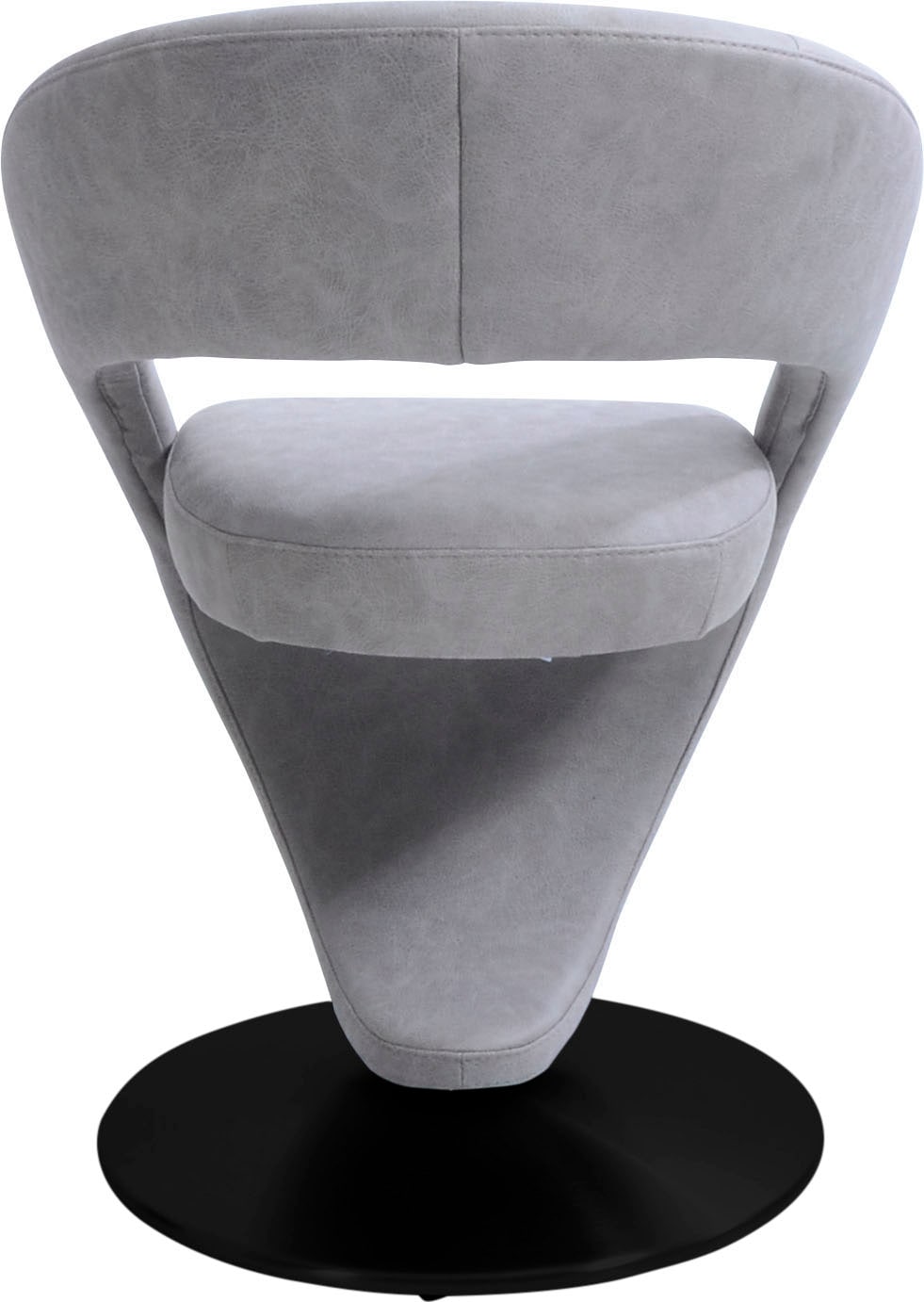 K+W Komfort & Wohnen Drehstuhl »Wave«, Design-Drehstuhl, schwarzer Drehteller