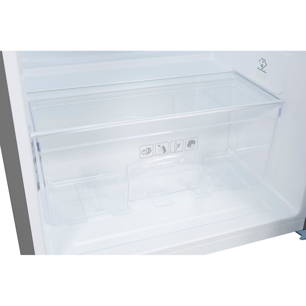exquisit Kühlschrank, KS16-4-HE-040E inoxlook, 85,5 cm hoch, 55,0 cm breit