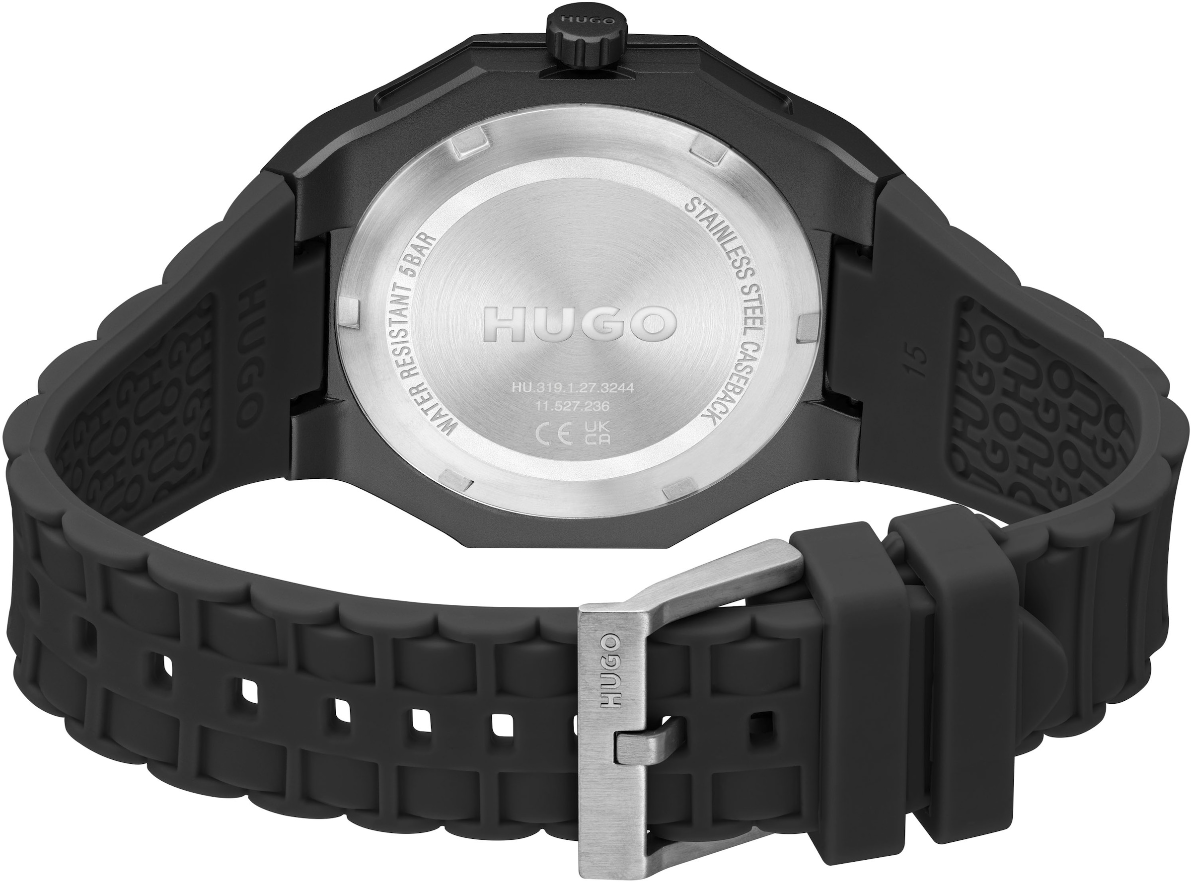 HUGO Quarzuhr »#GRAIL LIGHT«, Armbanduhr, Herrenuhr, Silikonarmband, analog