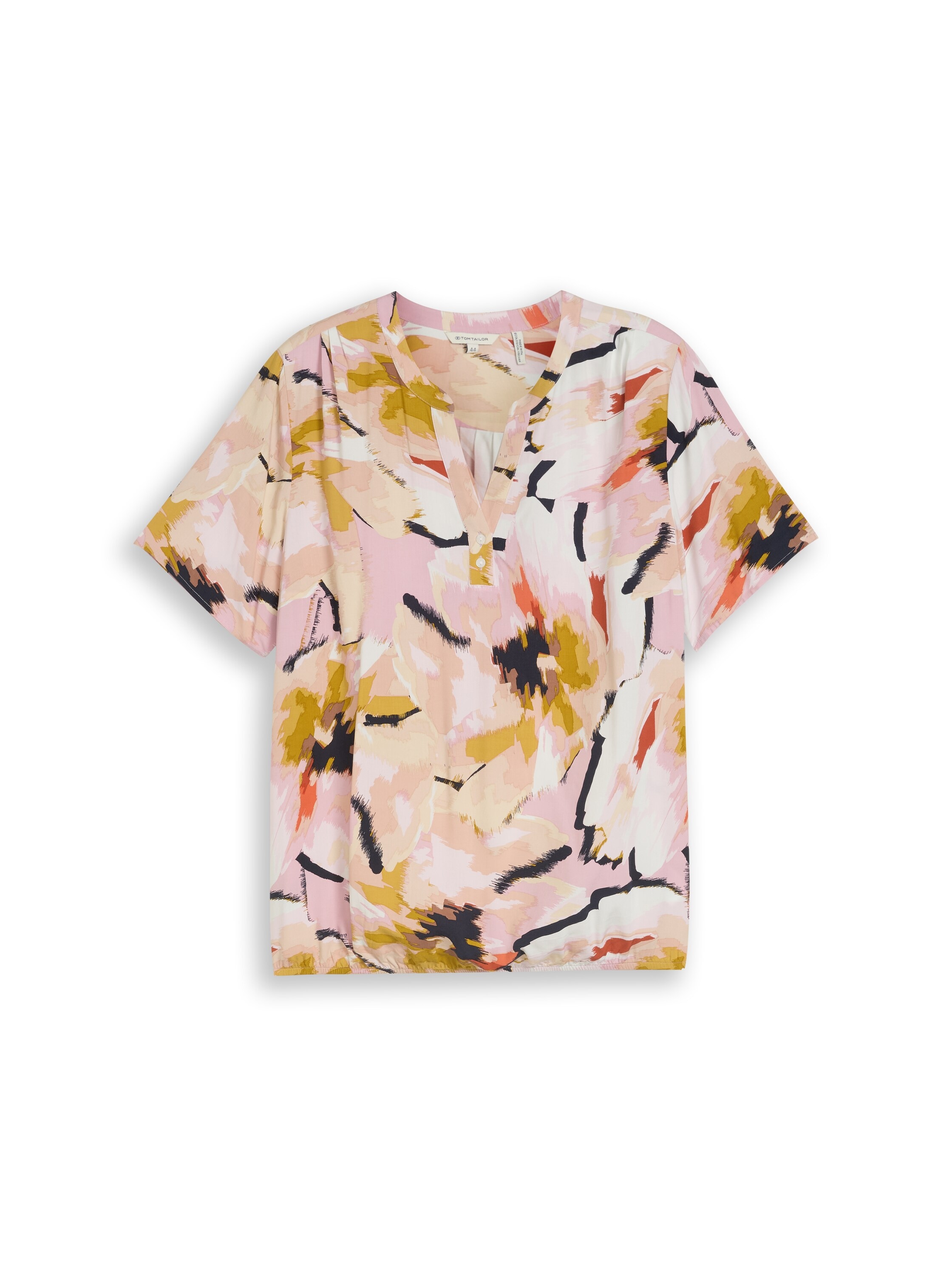 TOM TAILOR PLUS Kurzarmbluse mit Allover-Print - Große Größen