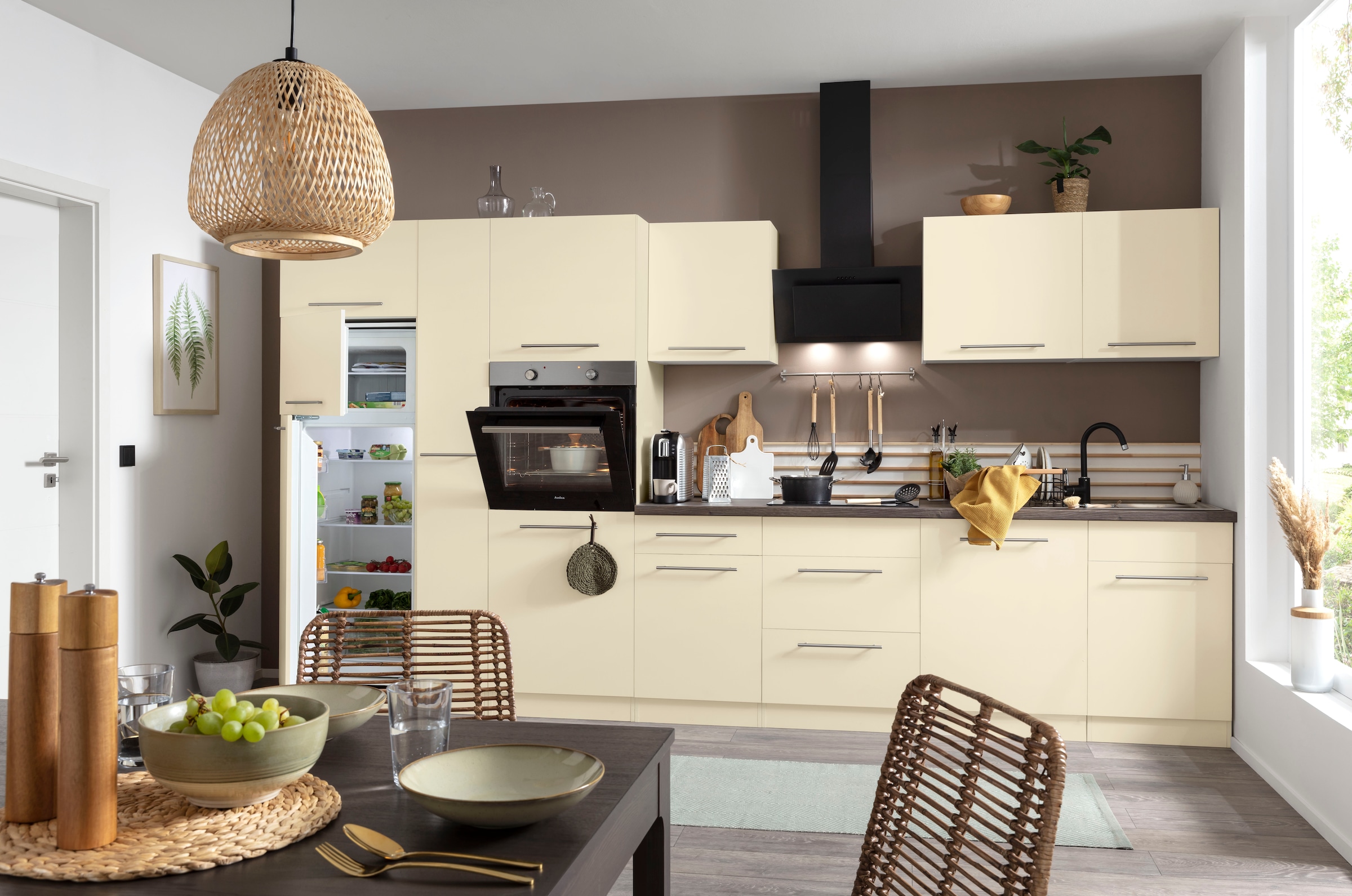 wiho Küchen Küchenzeile »Unna« mit E-Geräten, Breite 370 cm