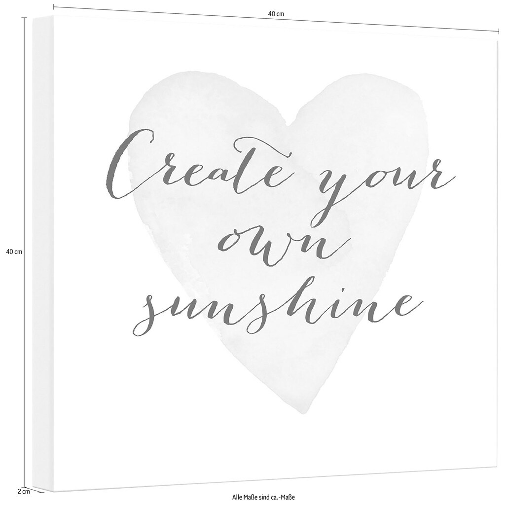 Wall-Art Leinwandbild »Confetti & Cream - Create your own sunshine«